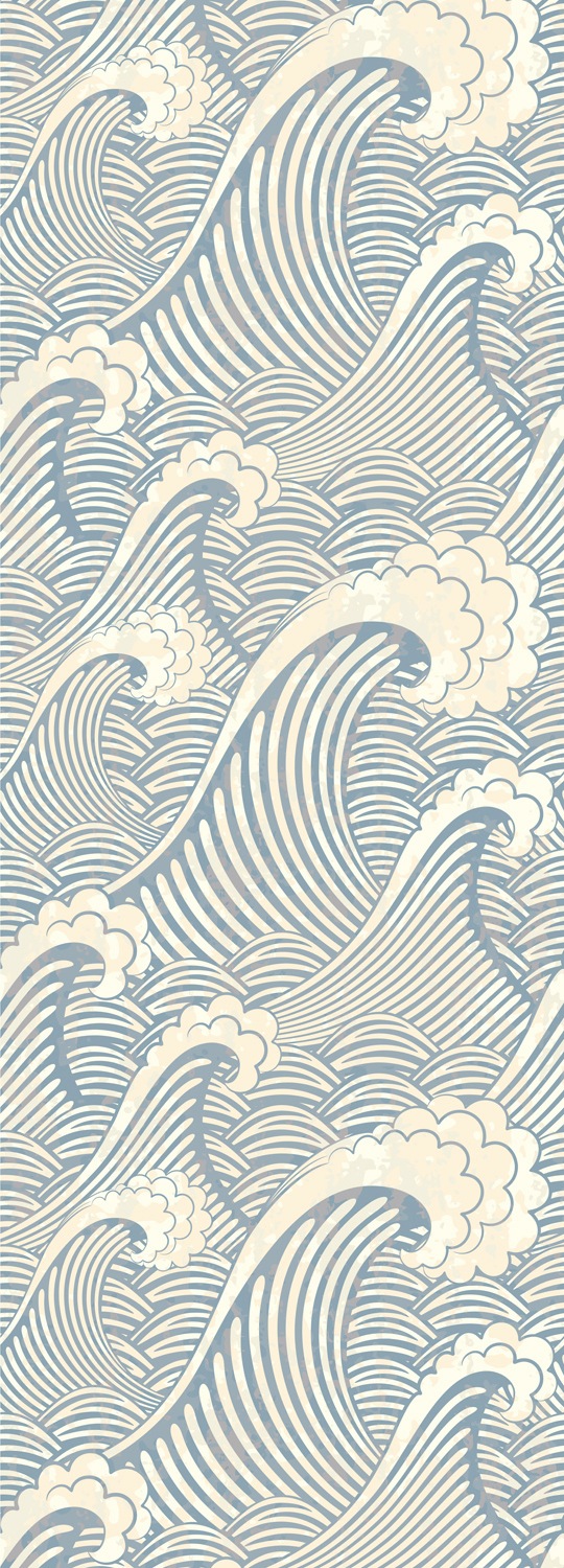 queence Vinyltapete »Bernadette«, bedruckt-Motiv-gemustert-Meer-Strand-naturalistisch, 90x250cm, selbstklebend, kinderleichte Anbringung, Sticker