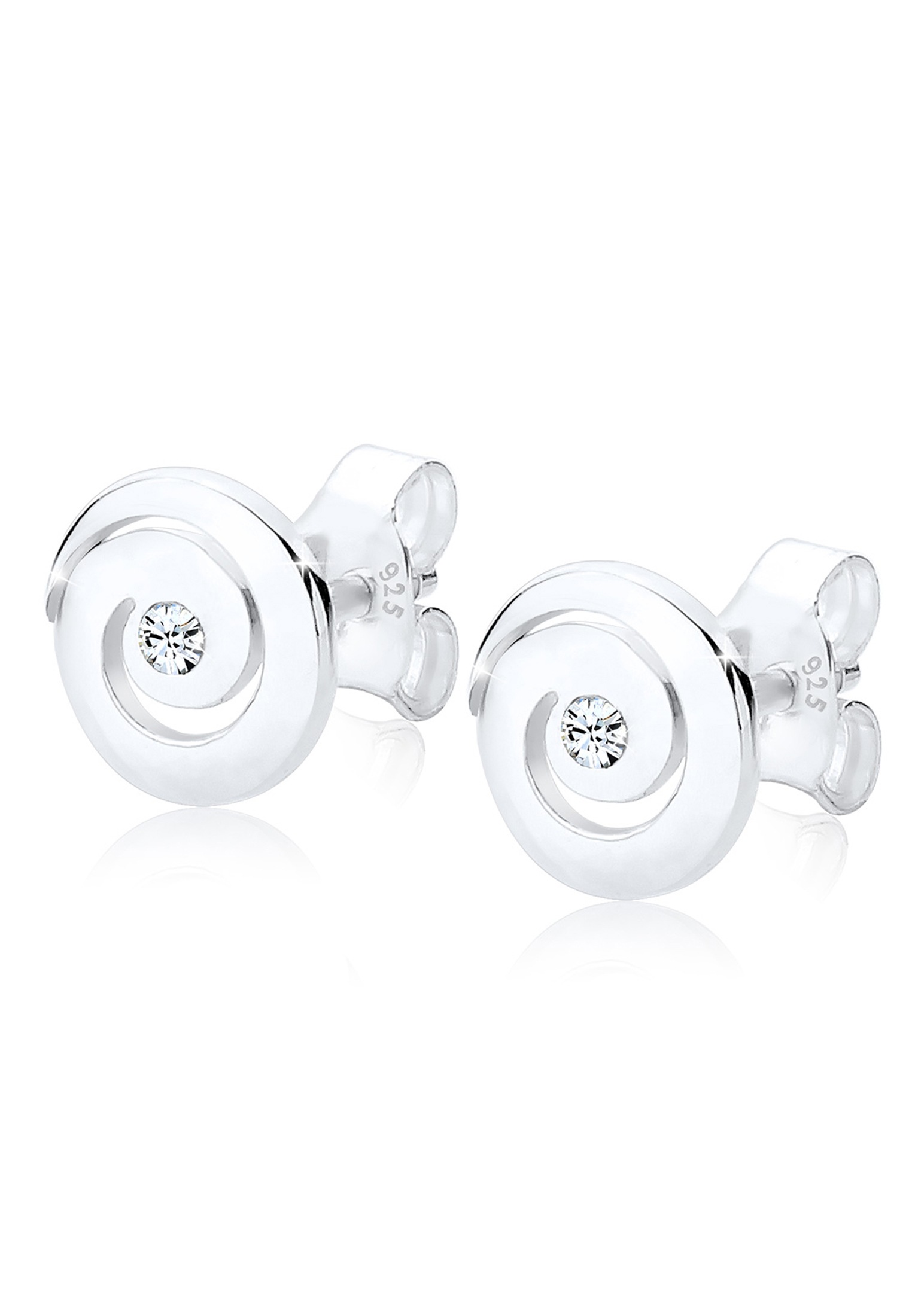 Elli Paar Ohrstecker »Ohrringe Spirale Rund Funkelnd 925 Silber, mit Kristallen von Swarovski®«