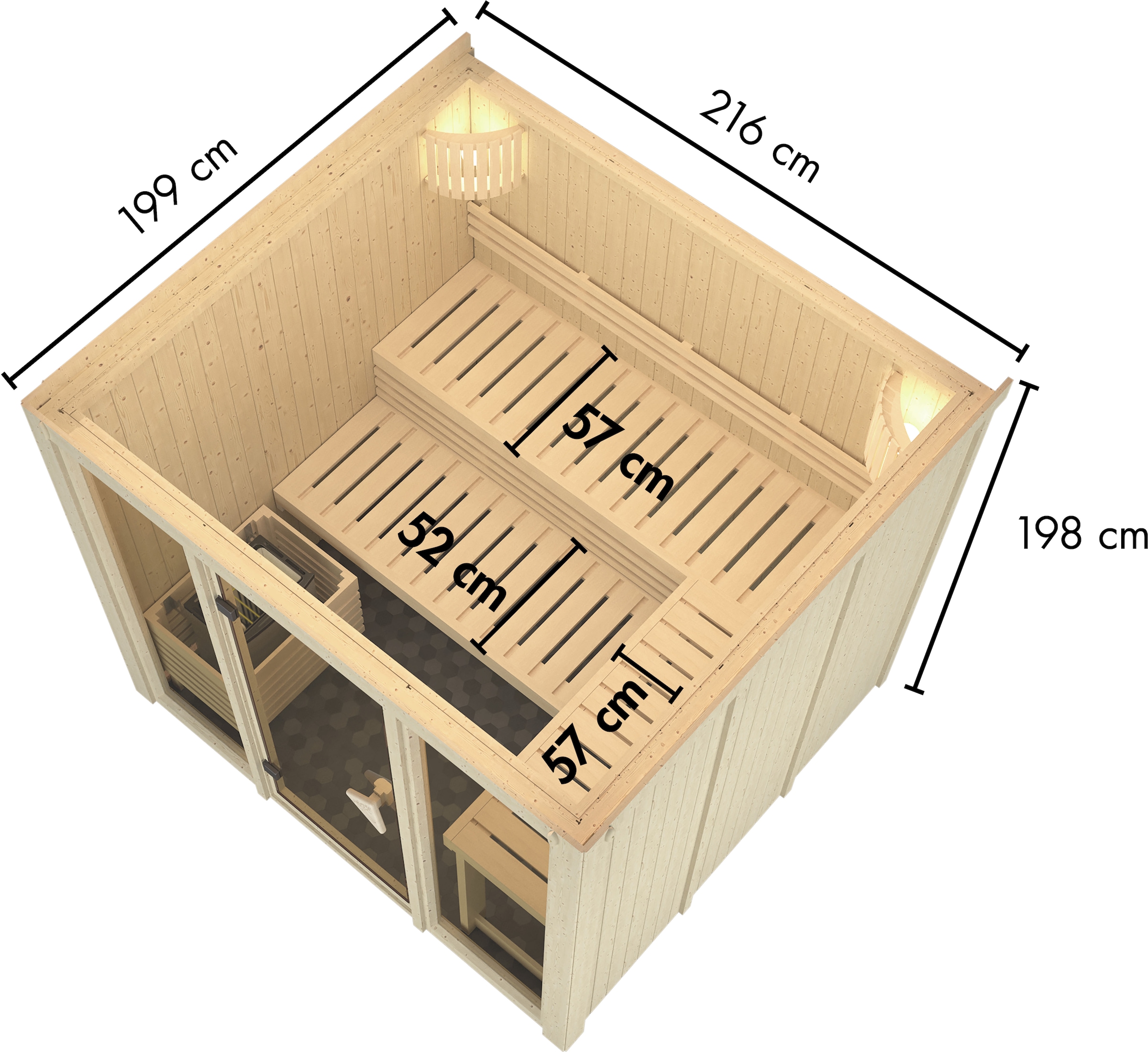 Karibu Sauna »Alani 4« verschiedene Varianten