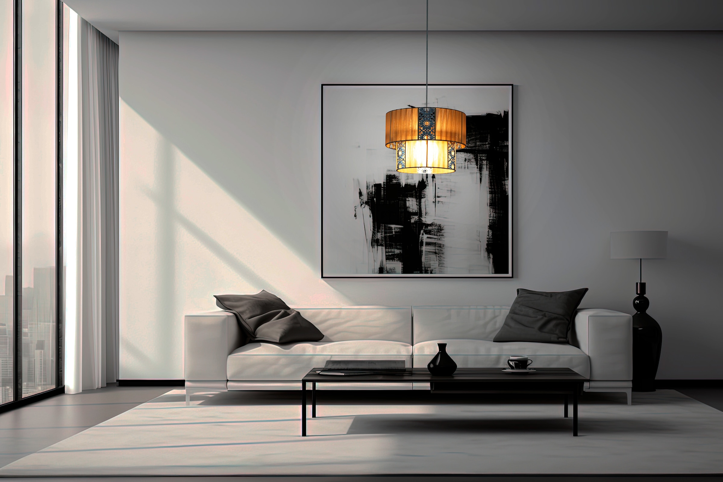 näve Pendelleuchte »Pori« E27 1 Stk. Farbe cappuccino mit Blütenornament in grau, 1x E27 exkl. max. 60 W