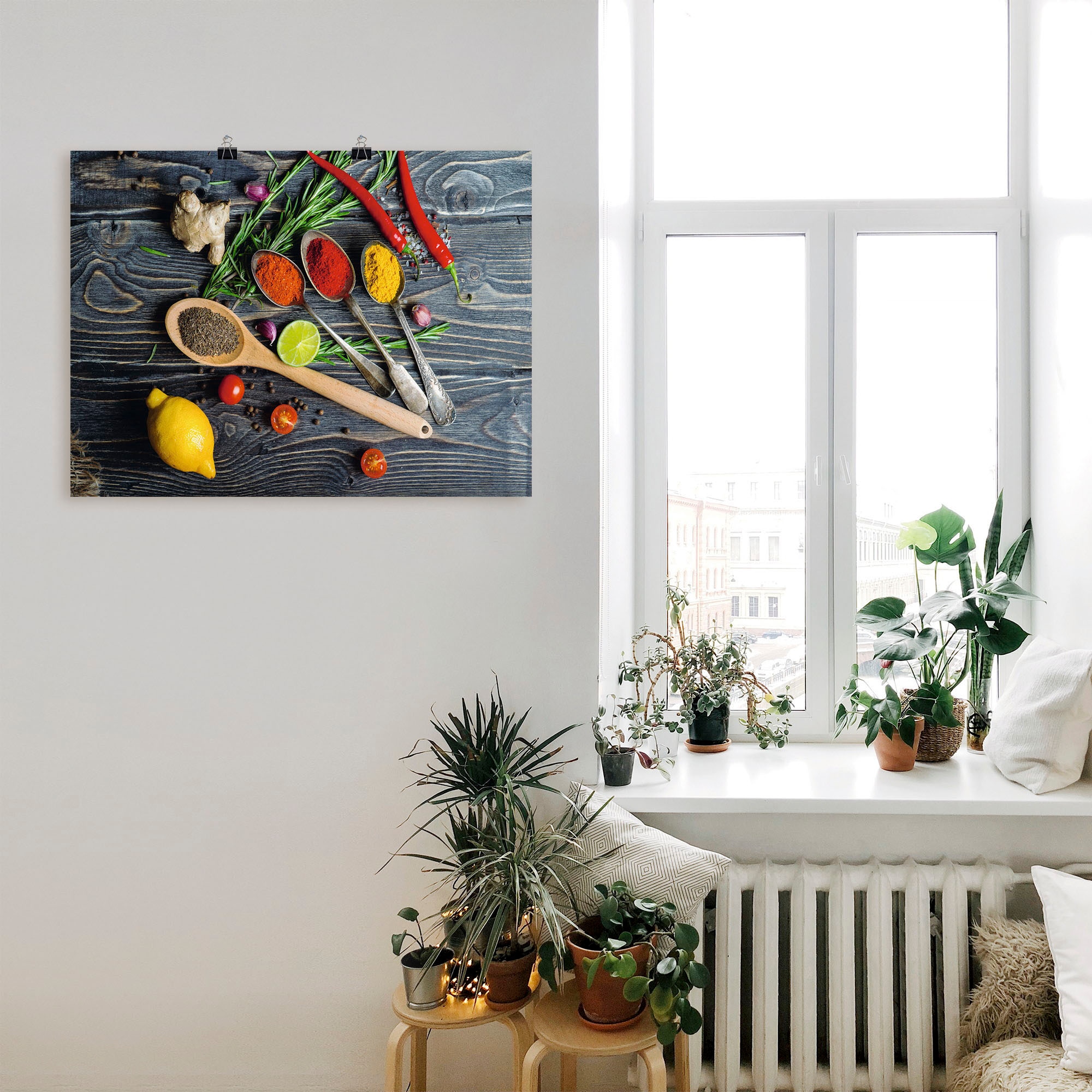 Artland Wandbild »Gewürze in Metalllöffeln« Lebensmittel 1 Stk. tlg. als Alubild, Leinwandbild, Poster in verschied. Größen