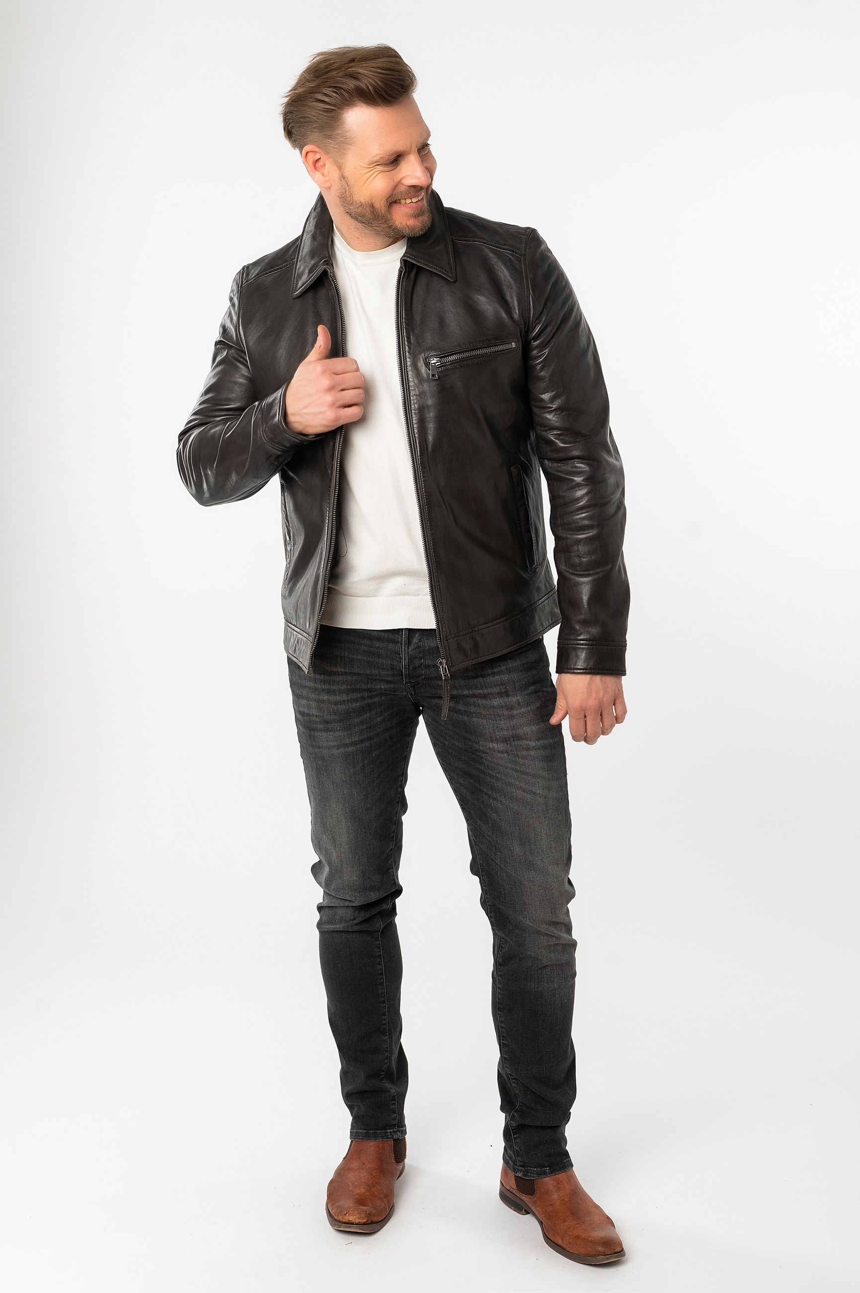 Mauritius Lederjacke »MMBerink« mit Umlegekragen