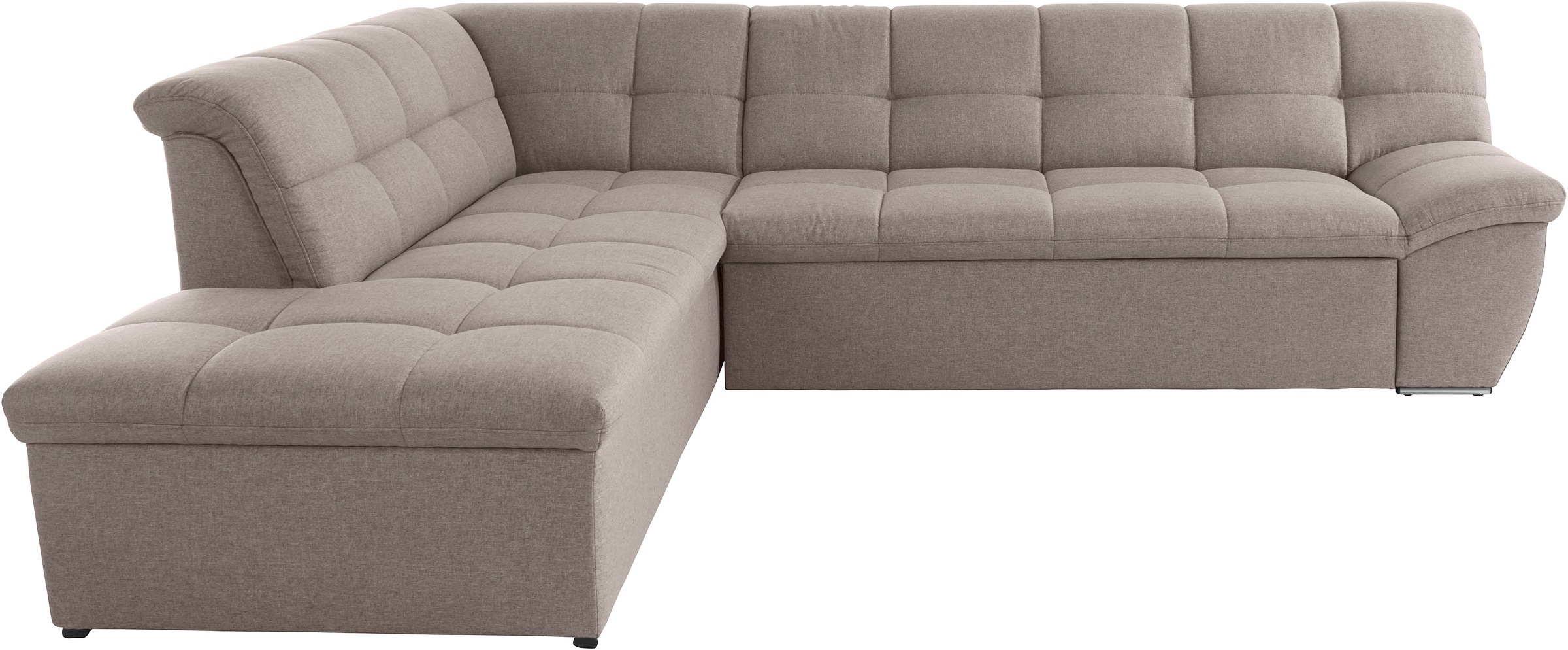 DOMO collection Ecksofa »Lagoa, moderne Sitzheftung, bequem und komfortabel, L-Form«, wahlweise mit Bettfunktion, frei im Raum stellbar, große Farbvielfalt