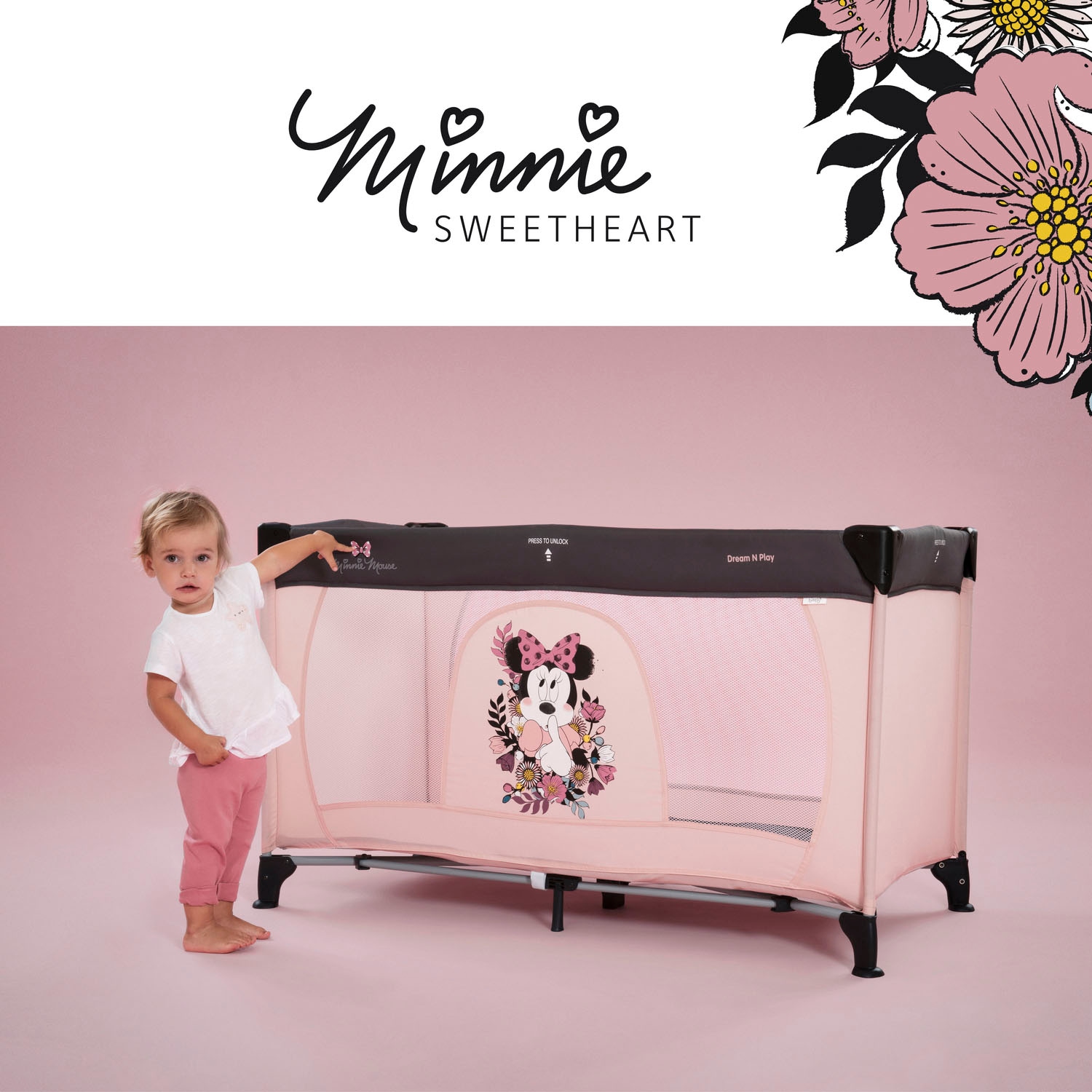 Hauck Baby-Reisebett »Dream N Play - Minnie Sweetheart«, inkl. Transporttasche