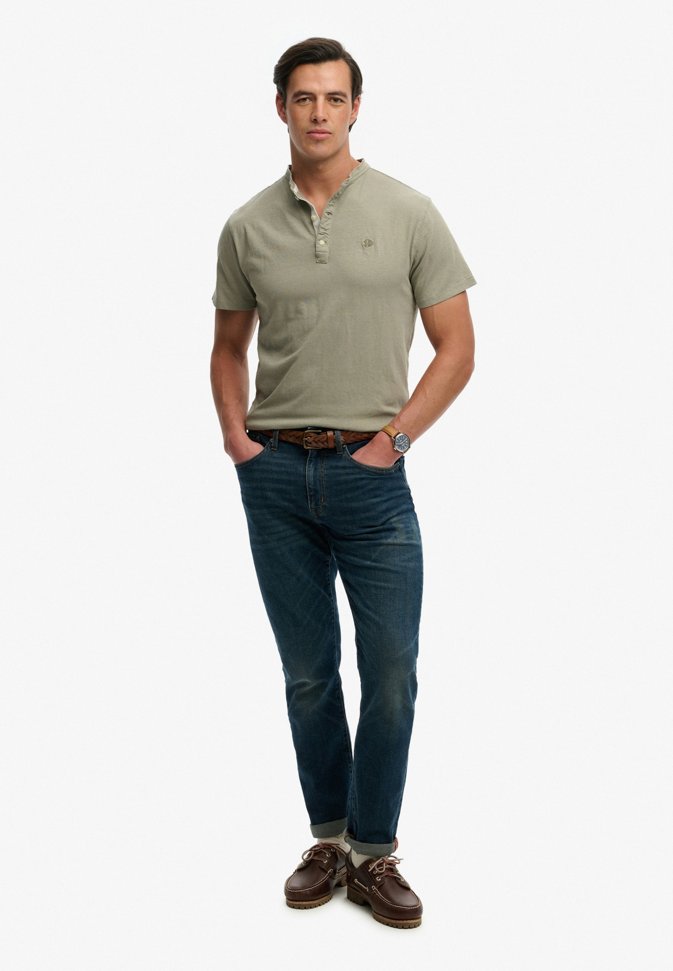 Superdry T-Shirt »CLASSIC COTTON LIN SS GRANDAD«