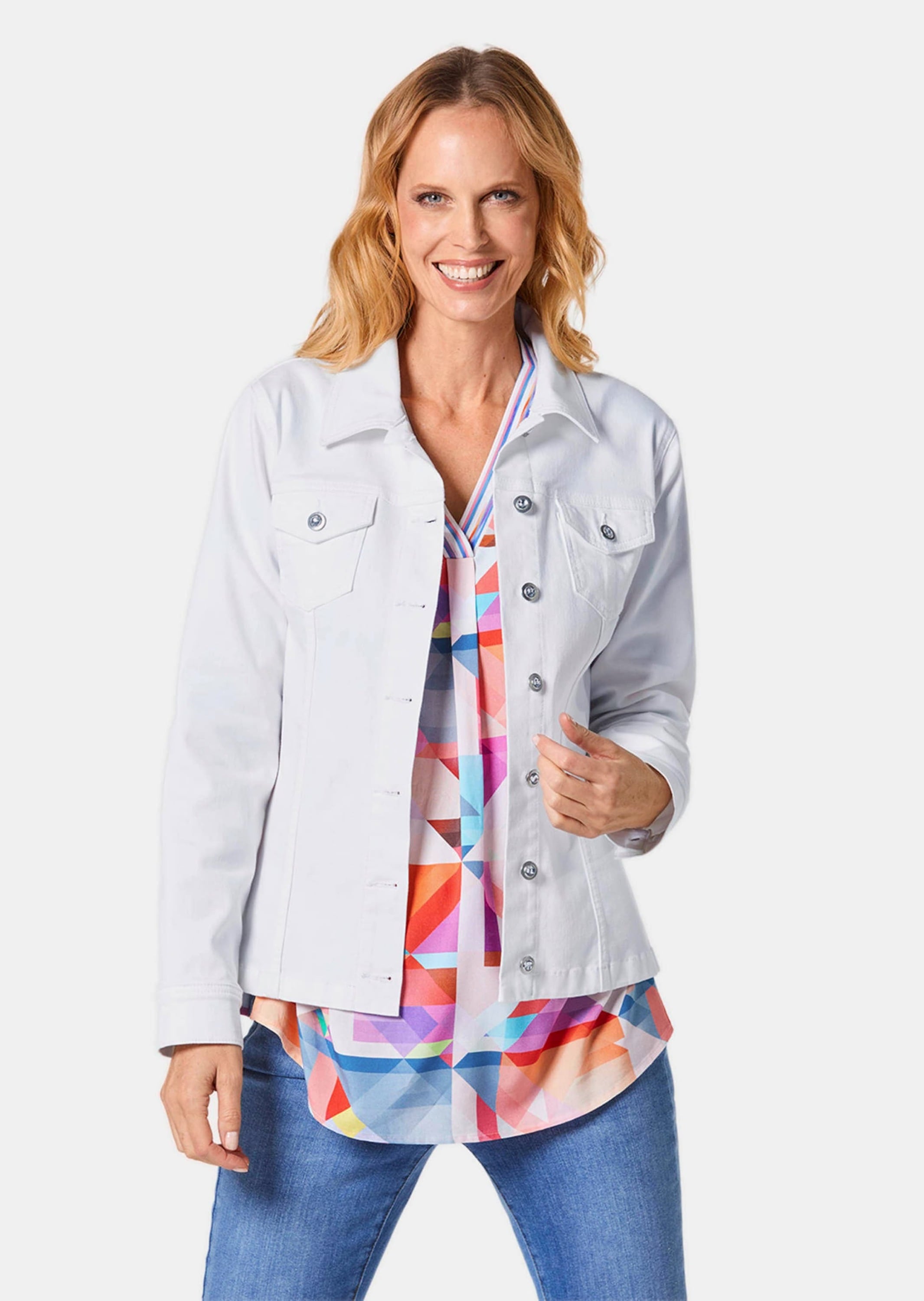 GOLDNER Kurzjacke »Kurzgröße Zeitlose Jeansjacke mit tollen Details« Ohne