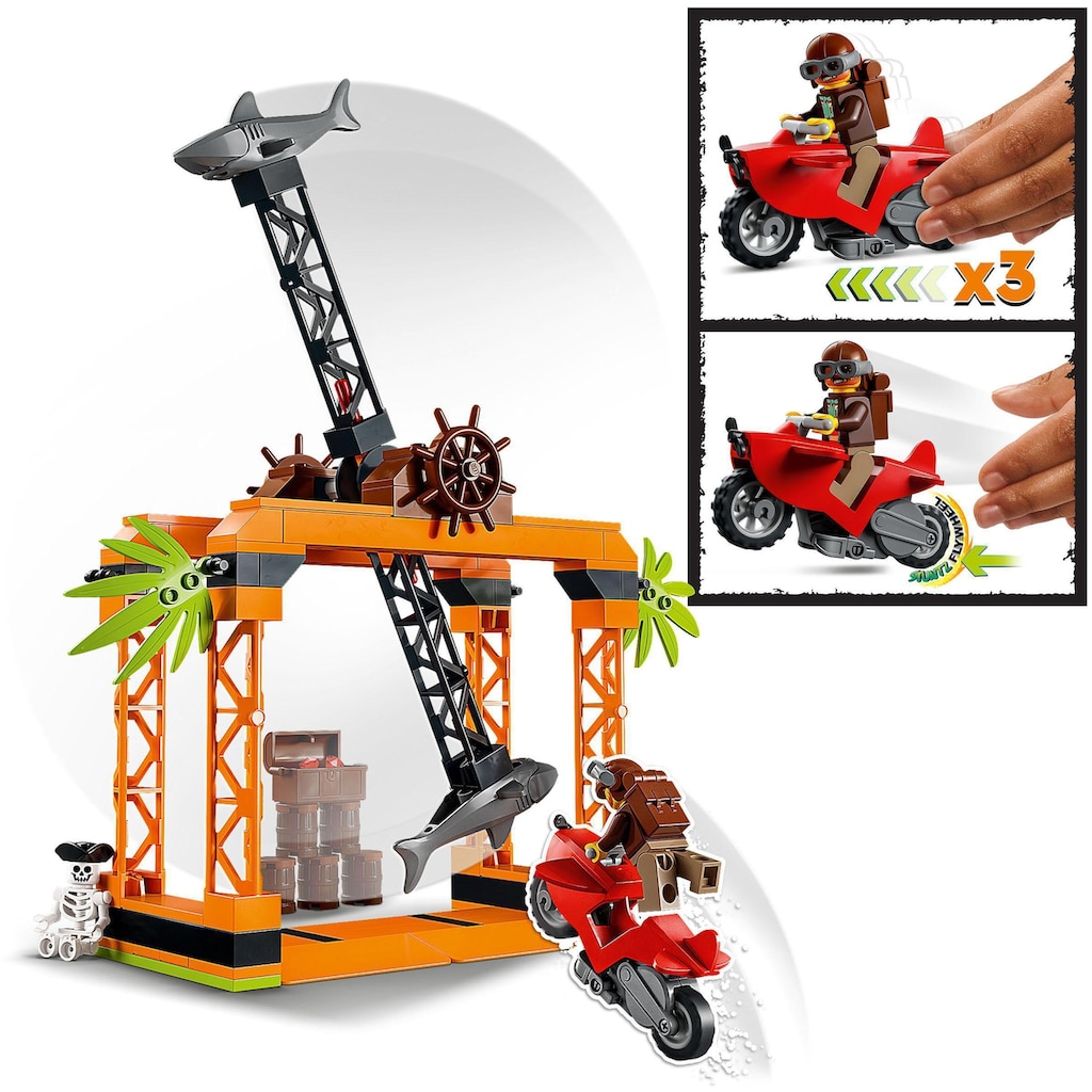 LEGO® Konstruktionsspielsteine »Haiangriff-Stuntchallenge (60342), LEGO® City Stuntz«, (122 St.)