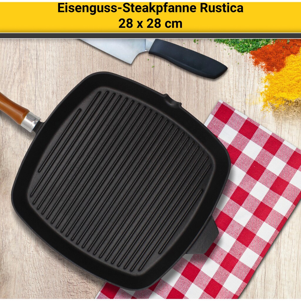 Krüger Steakpfanne »Rustica«, Aluminiumguss, (1 tlg.)