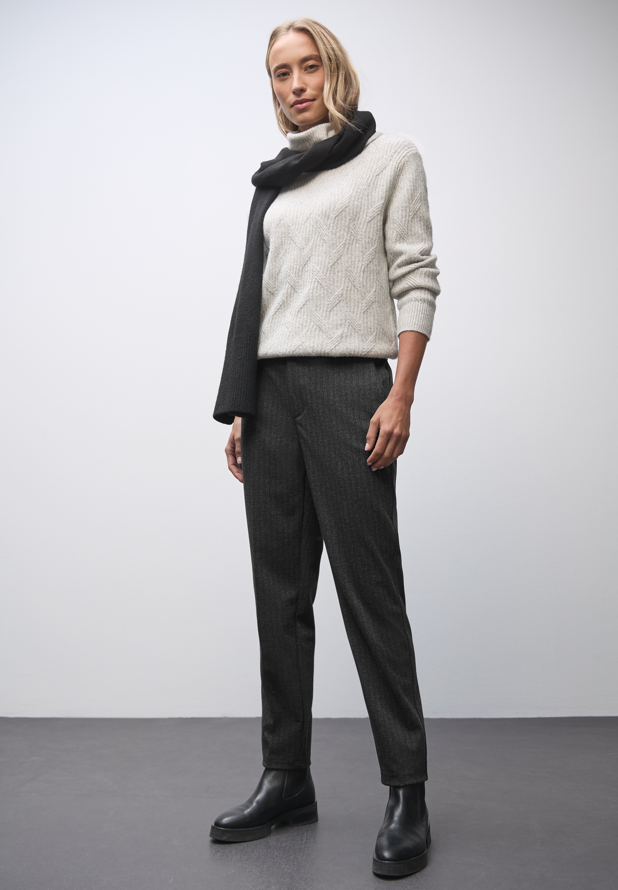 STREET ONE Webhose  mit Fischgrät-Muster