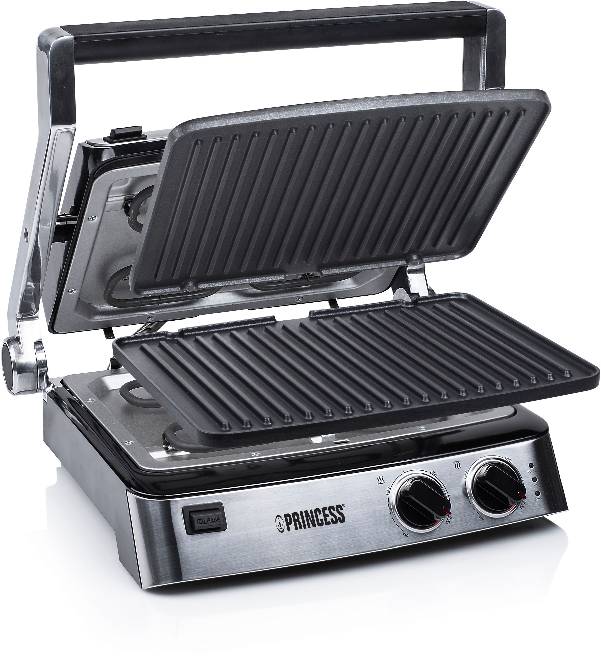 PRINCESS Kontaktgrill »117300«, 2000 W, Sandwichmaker – 180° aufklappbar mit zwei einstellbaren Thermostaten
