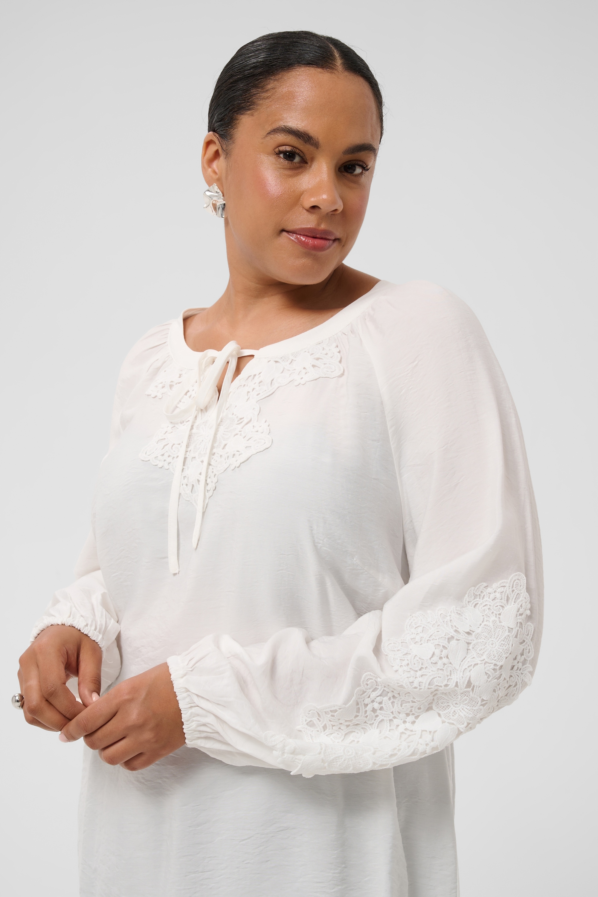 KAFFE Curve Langarmbluse »Damen Bluse langarm KCnioma«