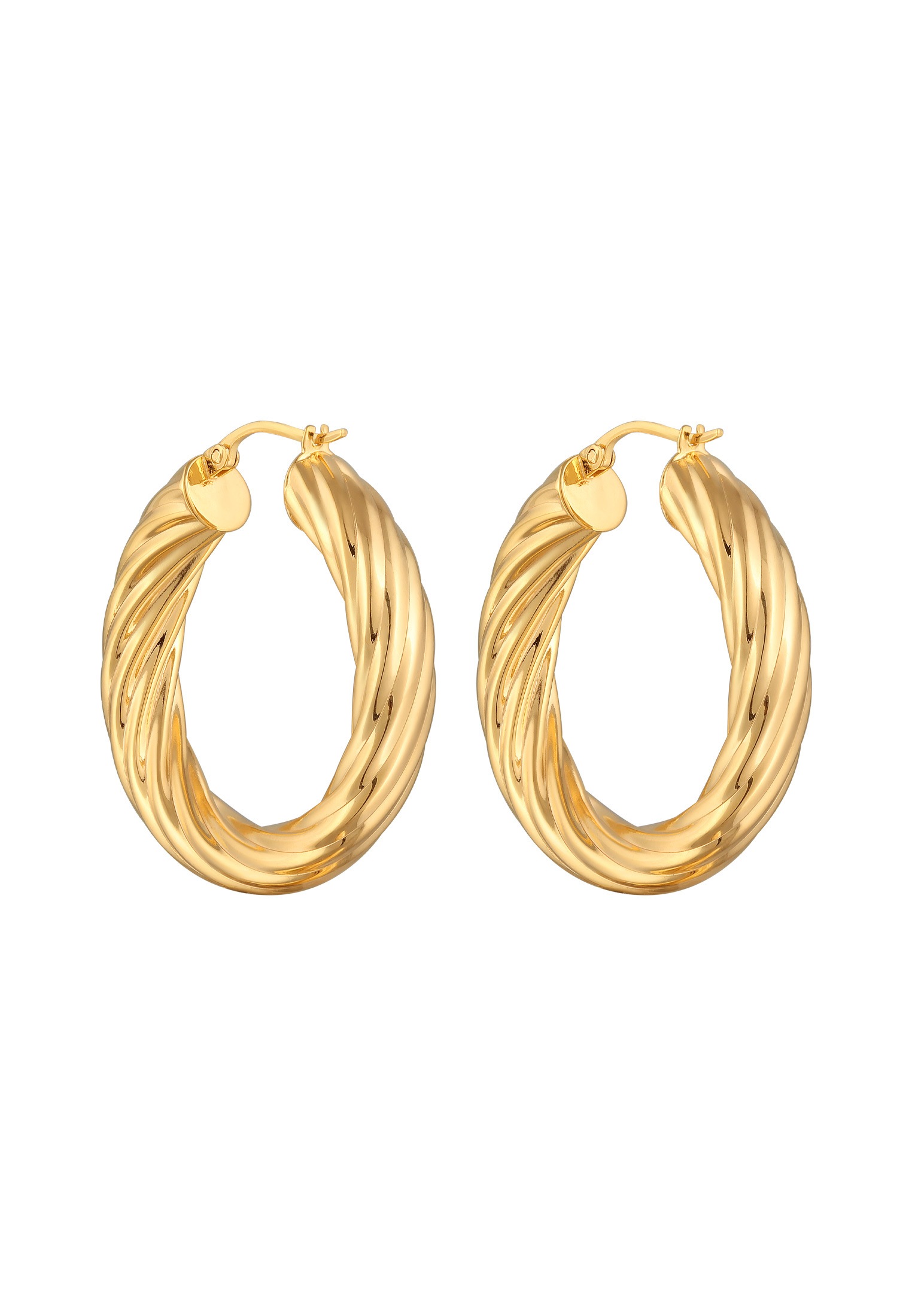 Elli Premium Paar Creolen »Ohrringe Creolen Twisted Look Gedreht 925 Silber«