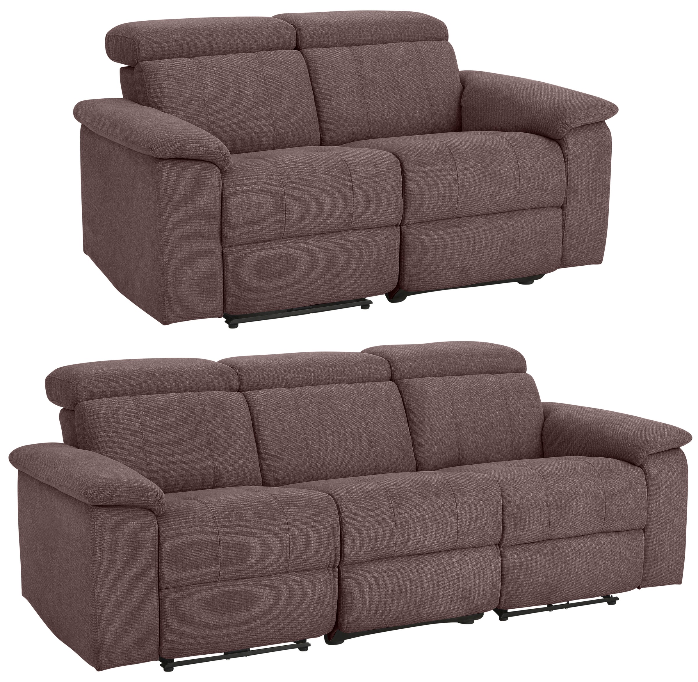 Home affaire Polstergarnitur »Binado«, (Set, 2 tlg.), mit manueller oder elektrischer Relaxfunktion mit USB-Anschluss