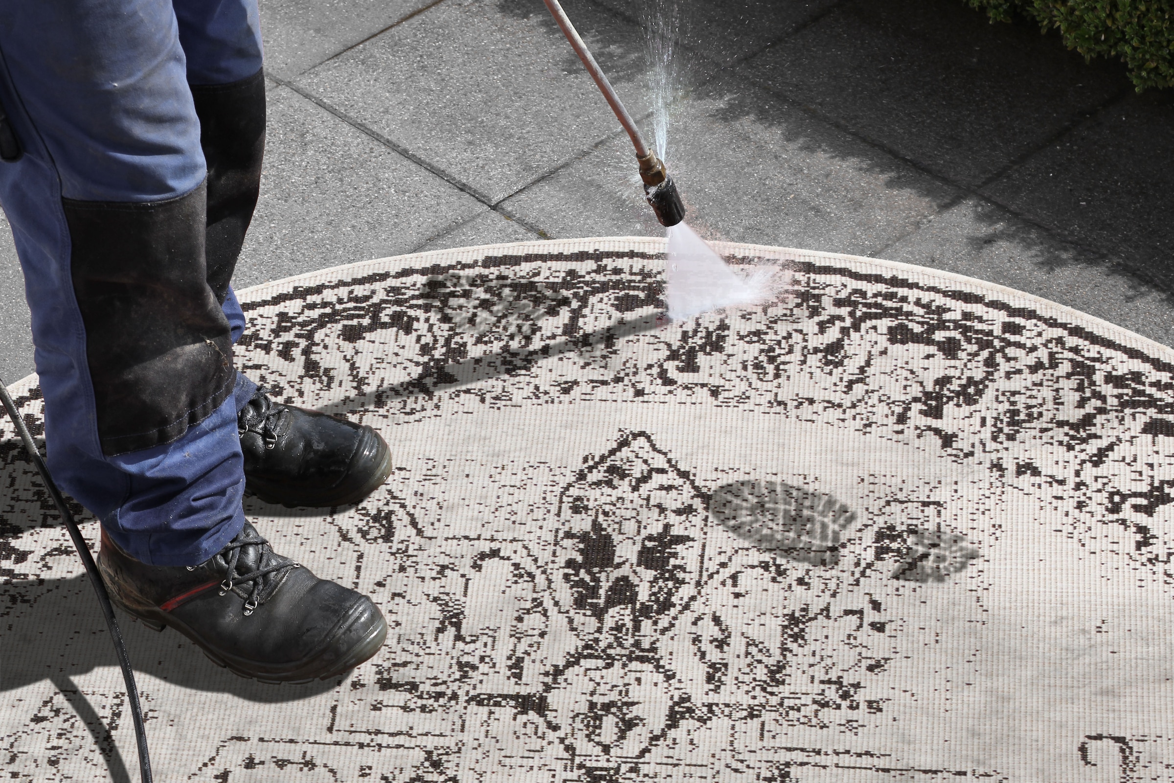 NORTHRUGS Teppich »Borbon Wendeteppich«, rund, 5 mm Höhe, In-& Outdoor, Wetterfest, Balkon, Garten, Wohnzimmer, Wasserfest