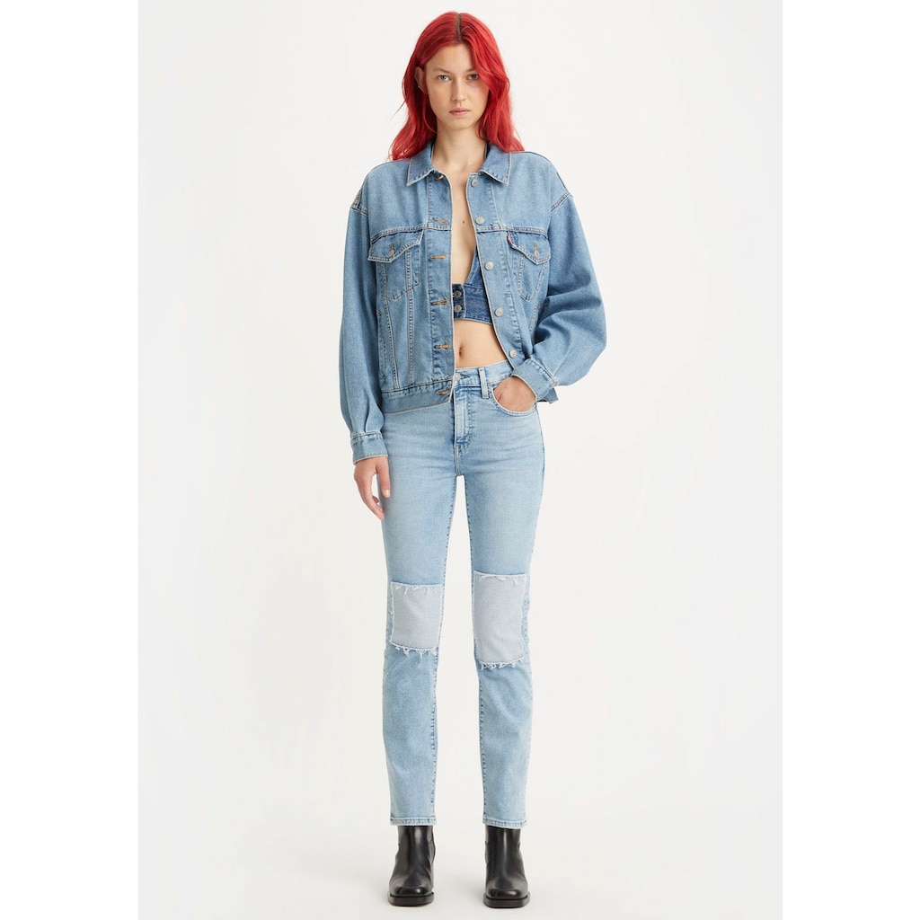 Levi's® High-waist-Jeans »724 HIGH RISE STRAIGHT« mit Patches vorn