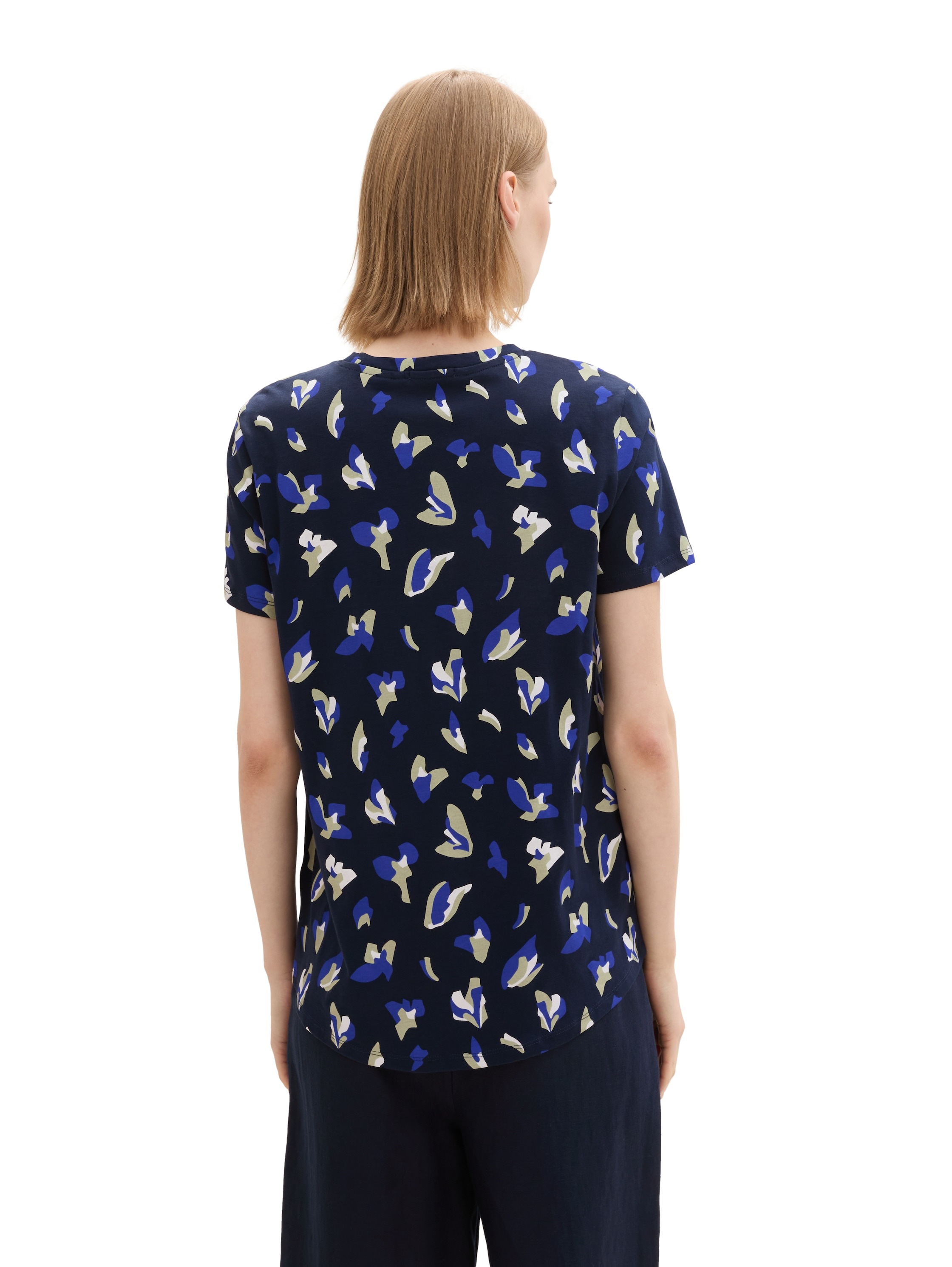 TOM TAILOR Denim Rundhalsshirt, mit All-Over Print