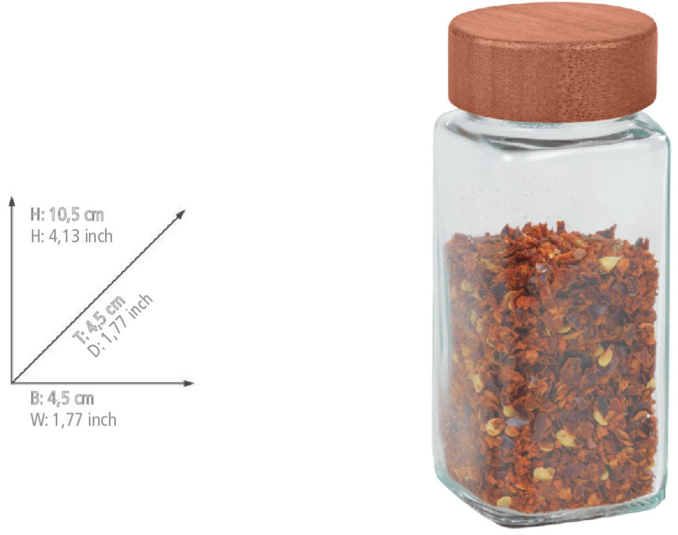 WENKO Gewürzstreuer »Modell Anni« FSC-zertifizierter Bambusdeckel
