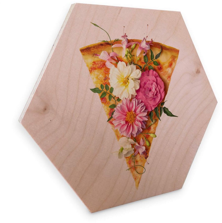 Wall-Art Holzbild »Blumen Pizza Holzbild Küche«, (1 St.) auf Rechnung  kaufen
