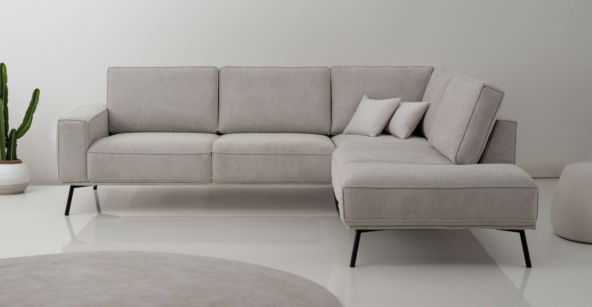 Ecksofa »Vosby«, Breite 260 cm, Chenille, mit dekorativer Kedernaht