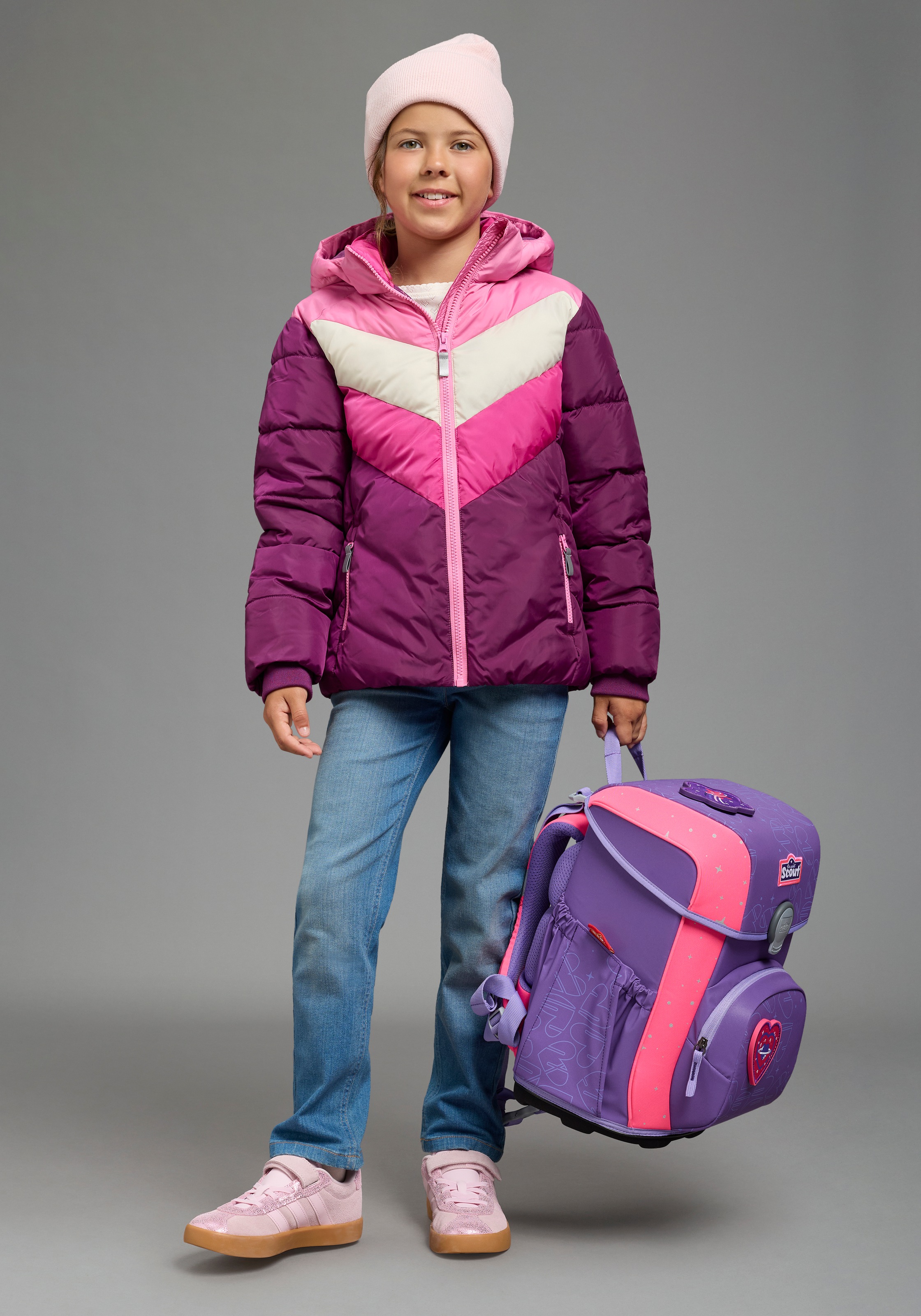 Scout Winterjacke »Winterjacke Colorblocking - NEU von SCOUT« mit Kapuze mit abnehmbarer Kapuze, mit Fleecefutter, wasser- und windabweisend