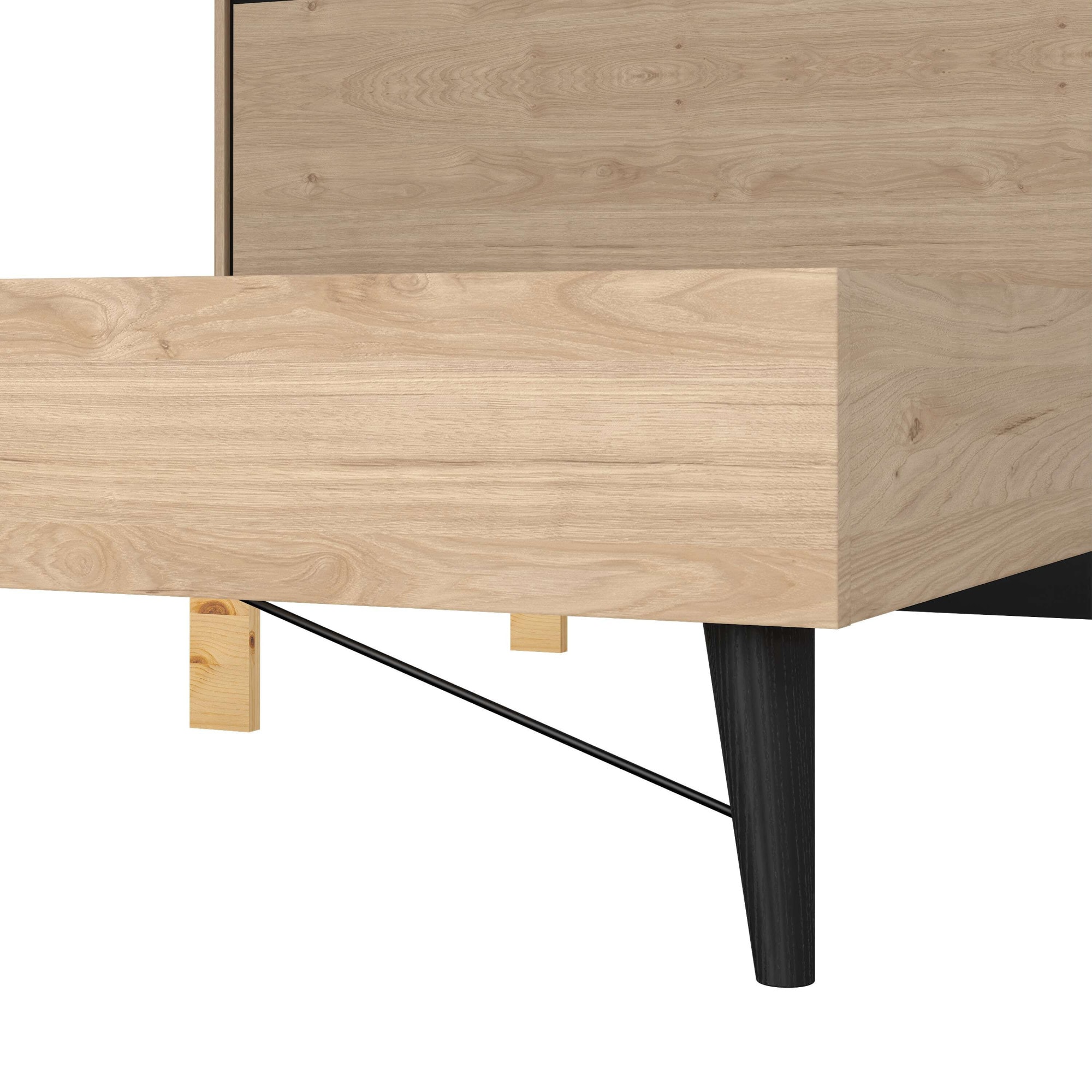 andas Bett »Ry Bettrahmen, Bettgestell, Doppelbett,« mit hohem Kopfteil, Beine aus Vollholz,