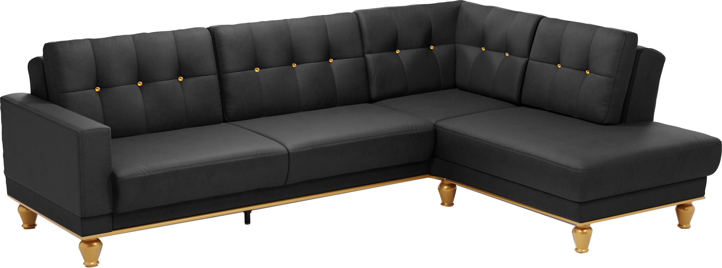 sit&more Ecksofa »Orient 5 L-Form«, mit Strass-Stein, wahlweise mit Bettfunktion und Bettkasten