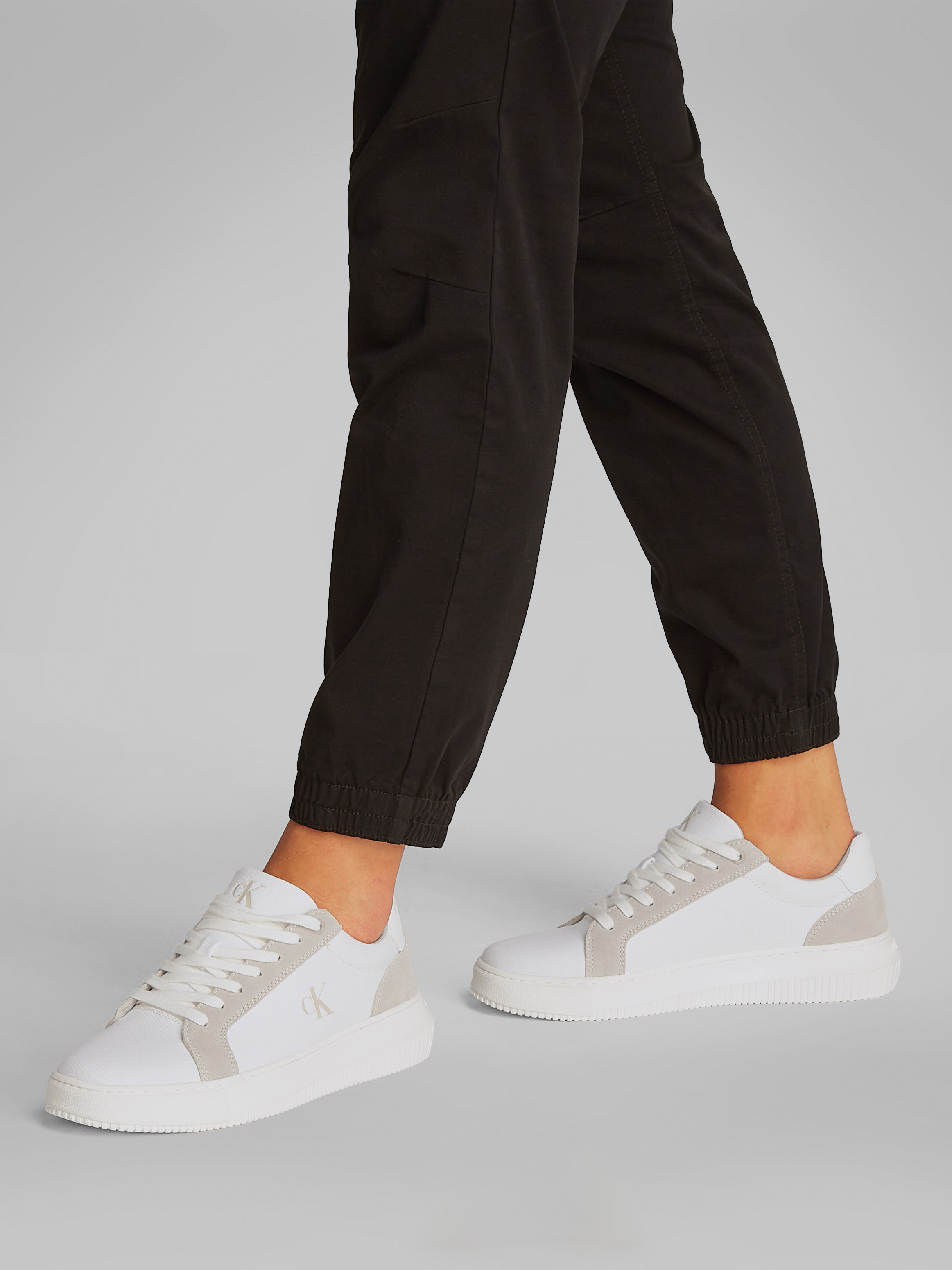 Calvin Klein Jeans Sneaker »CHUNKY CUPSOLE MG CANVAS«, Halbschuh, Schnürschuh, Freizeitsneaker mit seitlichem CK-Logo
