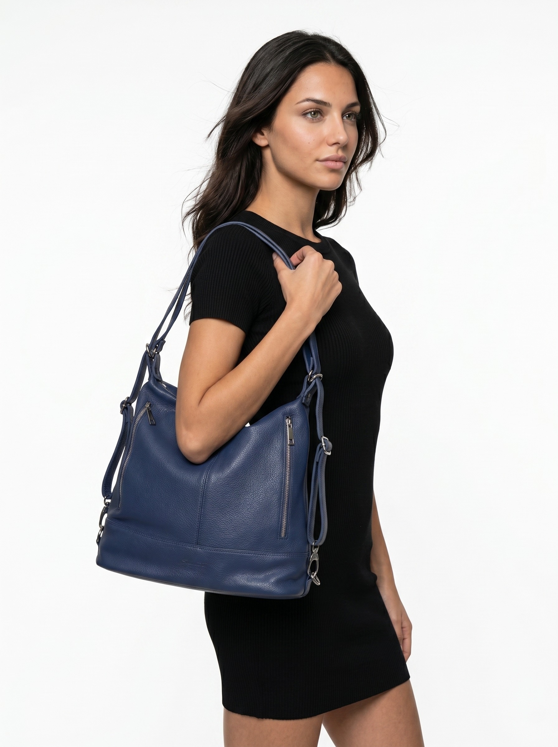 Samantha Look Cityrucksack echt Leder, Made in Italy