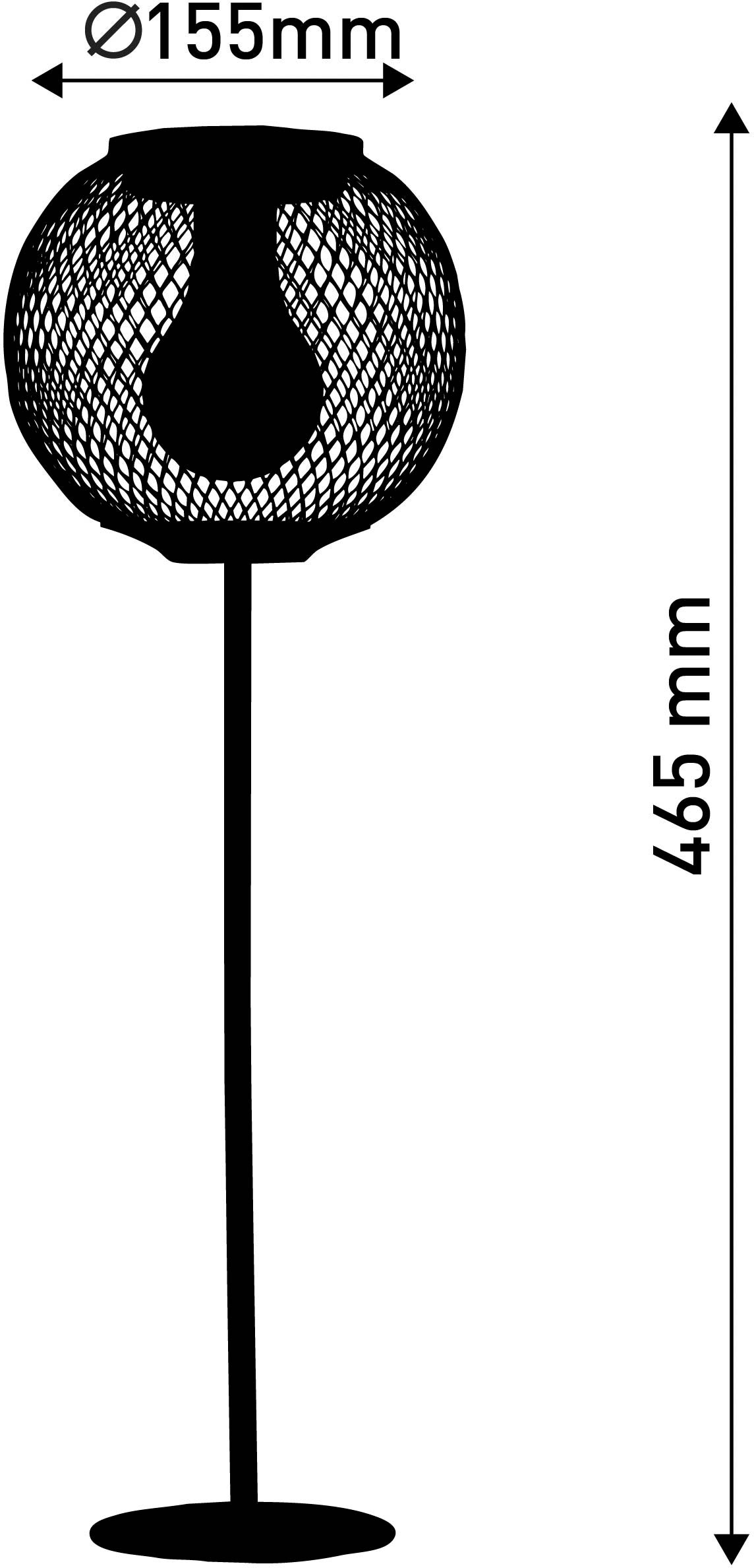 näve LED Solarleuchte »Geli«, 1 flammig, Leuchtmittel LED-Board | LED fest integriert, Tischleuchte, schwarzes Metallgeflecht, LED warmweiß, Höhe 46,5cm