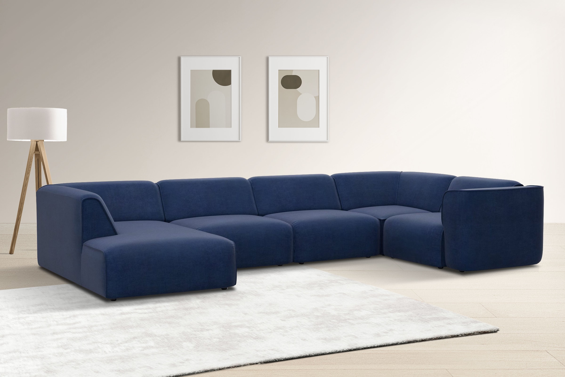 RAUM.ID Wohnlandschaft »Merid U-Form, jederzeit durch Module erweiterbar, B/T/H: 367/206/70 cm«, als Modul oder separat verwendbar, für individuelle Zusammenstellung