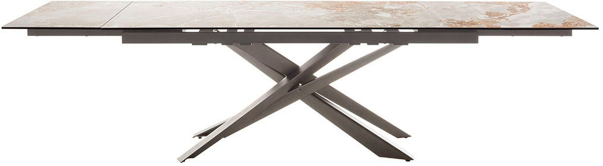 MCA furniture Esstisch »TESERO Auszugtisch 200-300 cm«, (Einzelstück), Keramik,Edelstahl,Marmor-Optik,ausziehbar,belastbar 100kg,10-12 Pers.