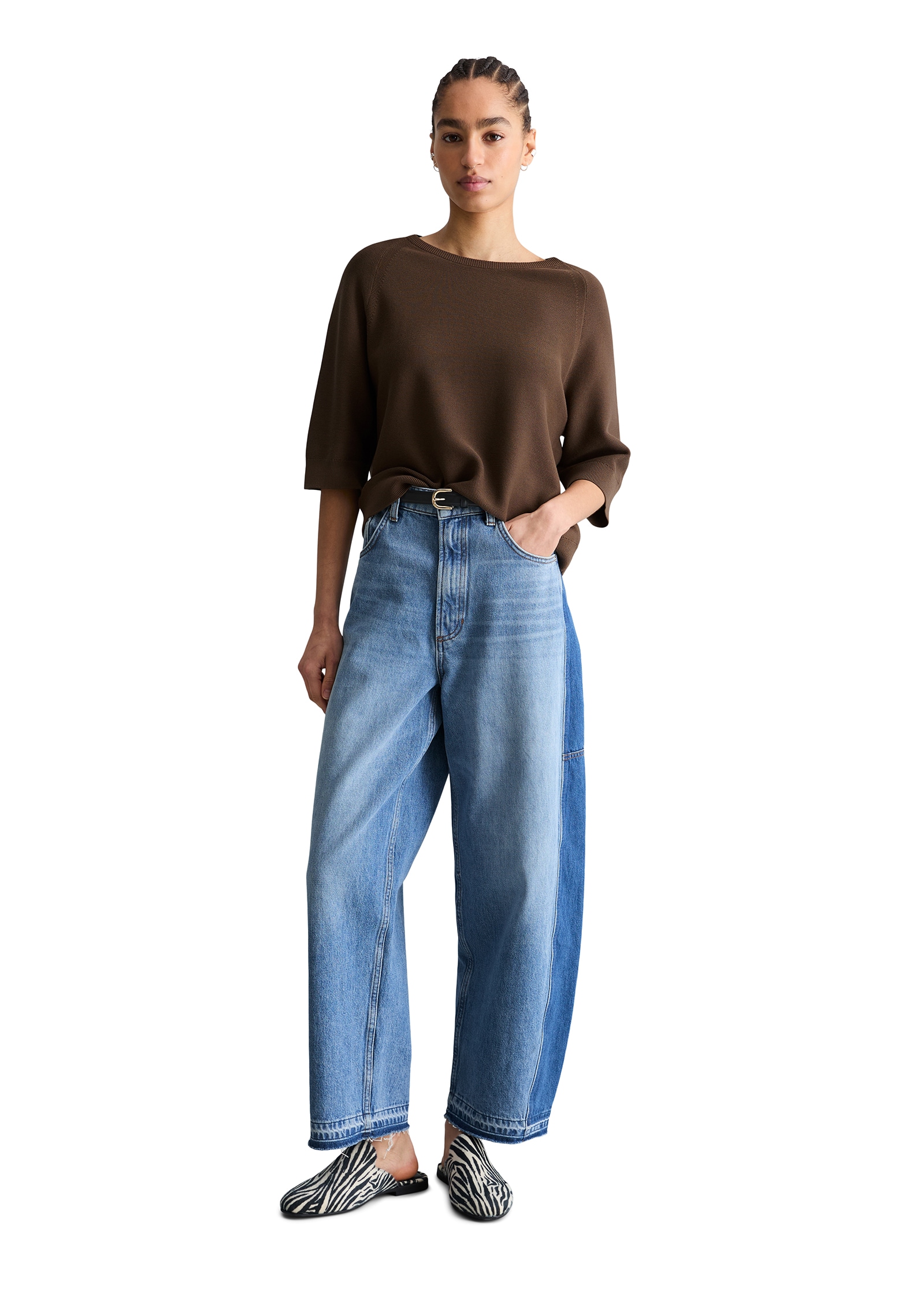 Marc O'Polo DENIM Rundhalspullover 3/4 Arm, locker geschnitten