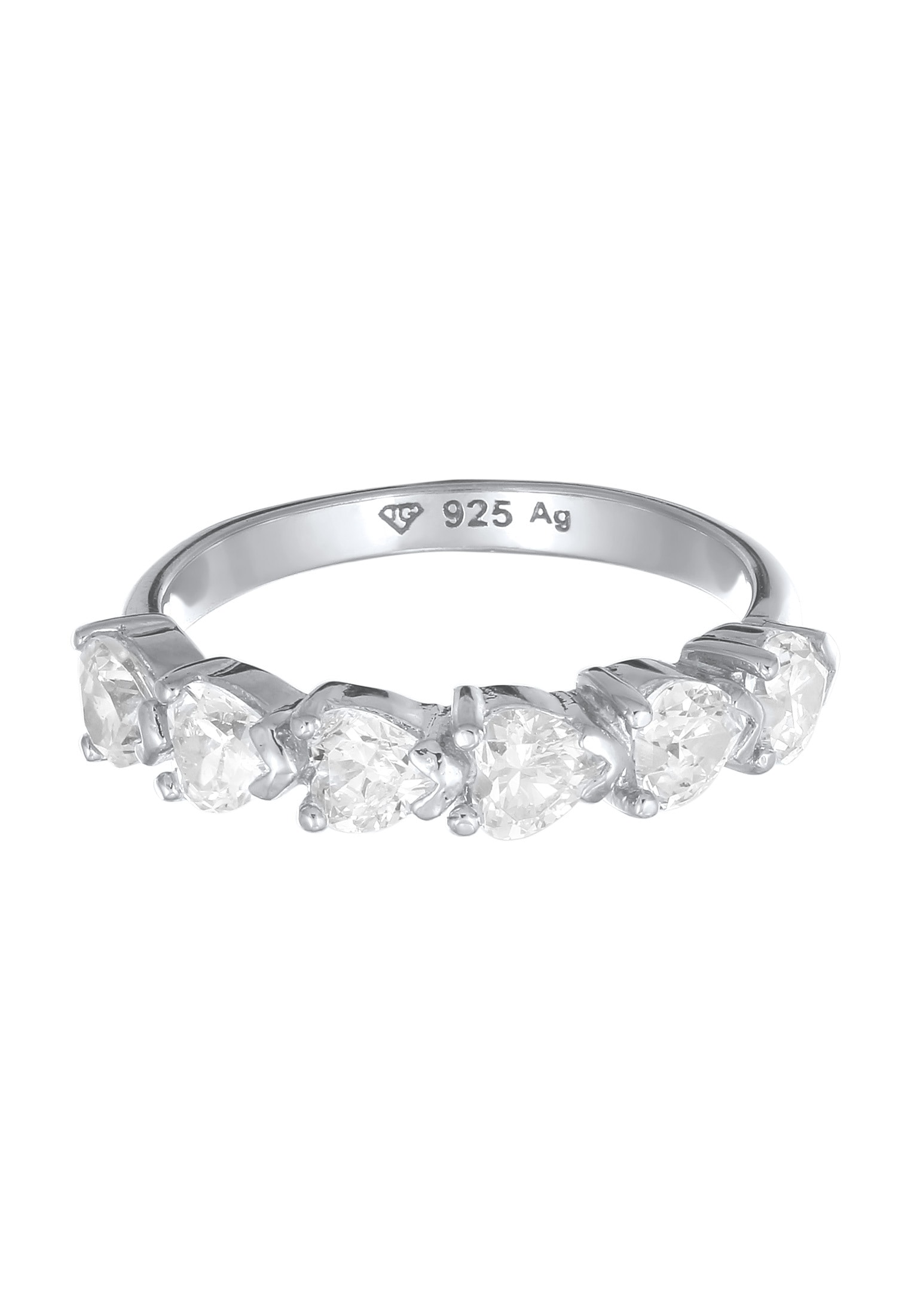 Elli Silberring »Ring Herz Zirkonia Weiß 925 Sterling Silber«
