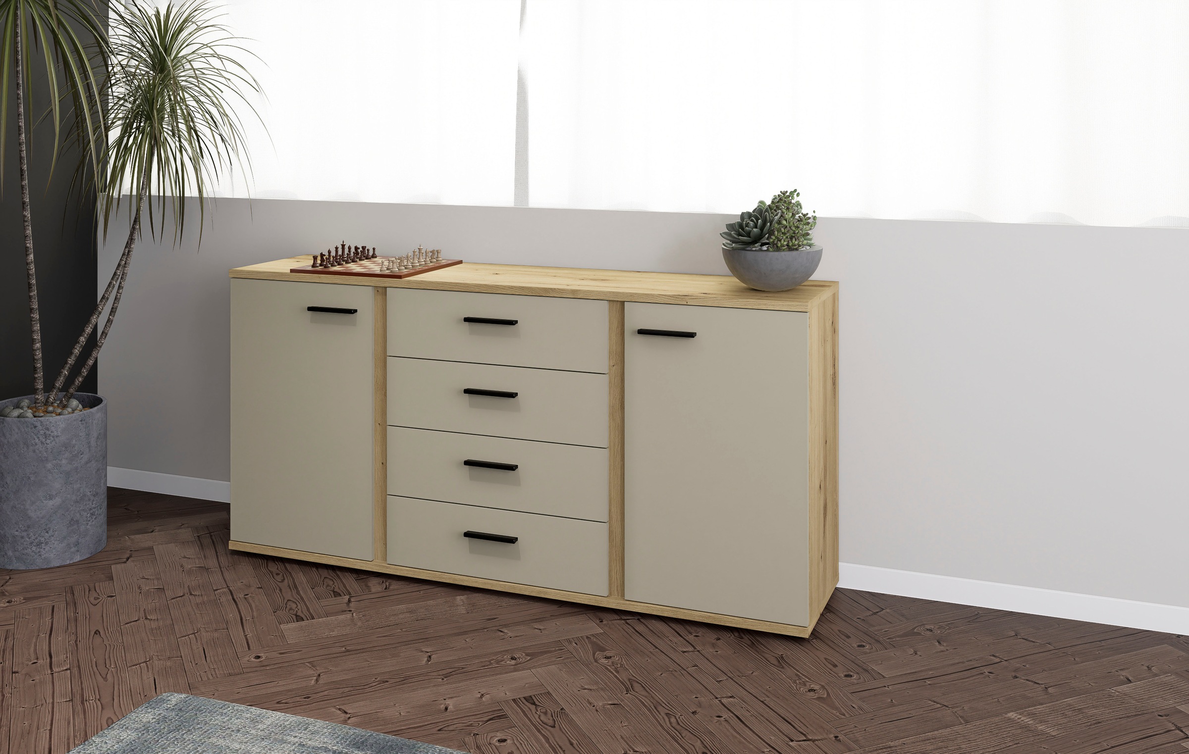 HBZ Sideboard »Kanada, BxHxT 170x84x40 cm« 1 Stk. tlg. Breite 170cm, Unterflurauszug, Melaminbeschichtung