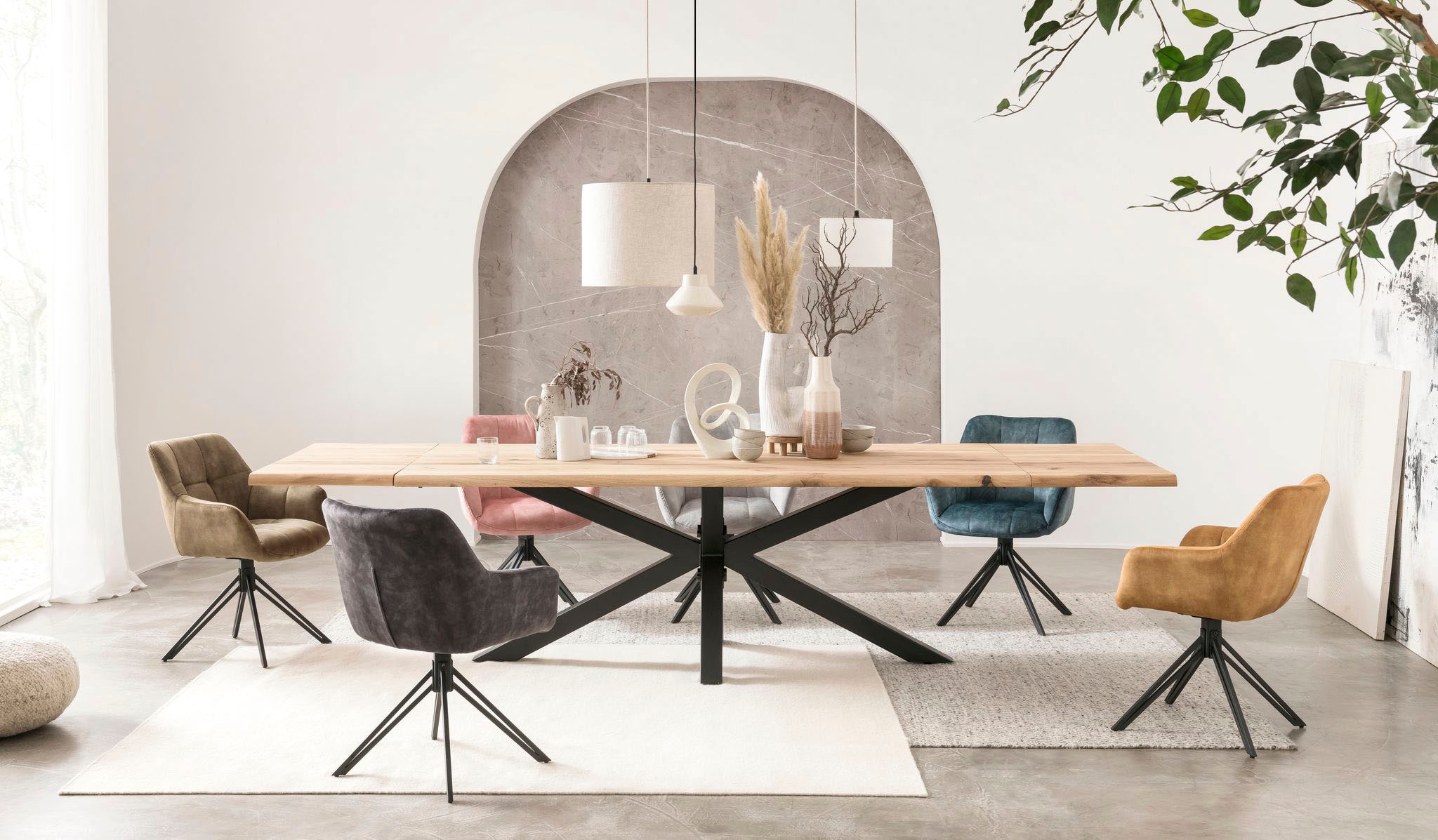 Home affaire Drehstuhl »Soller, TOPSELLER!«, (Set), 2 St., Microfaser, Esszimmerstuhl drehbar, Metallgestell