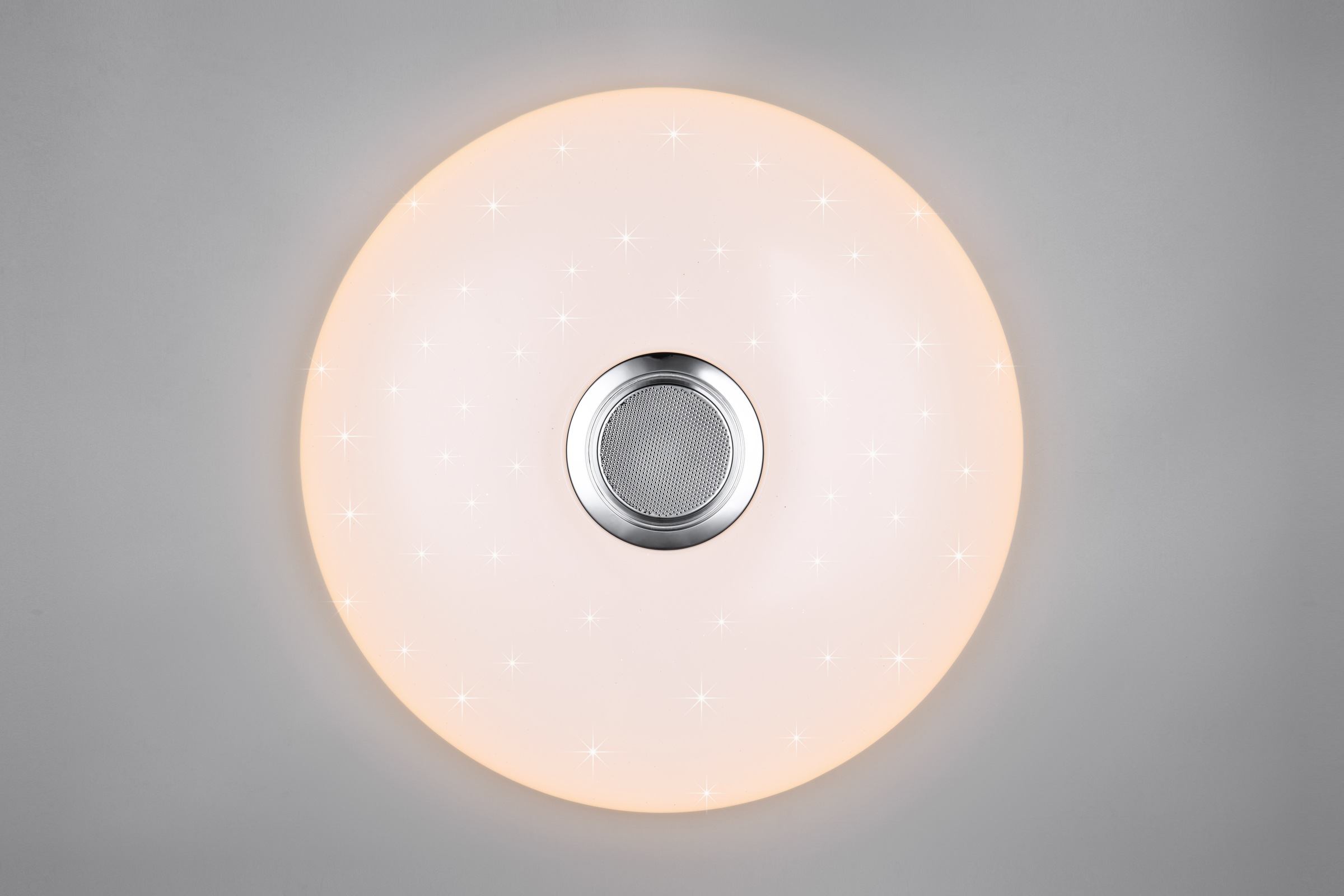 REALITY Leuchten LED Deckenleuchte »MUSICA, LED Deckenlampe mit Bluetooth Lautsprecher, Fernbedienung inkl« LED-Board 1 Stk. warmweiß - kaltweiß RGBW Farbwechsel mit Rainbow-Effekt, dimmbar, Timer, Starlight, Memory