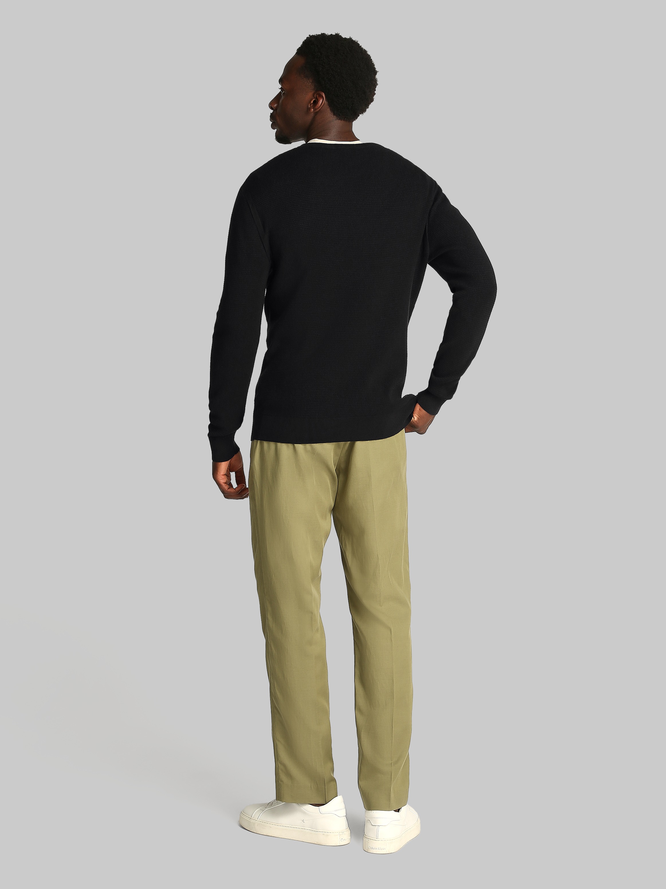 Calvin Klein Rundhalspullover »MICRO WAFFLE TEXTURE CN SWEATER«, mit Waffelstruktur