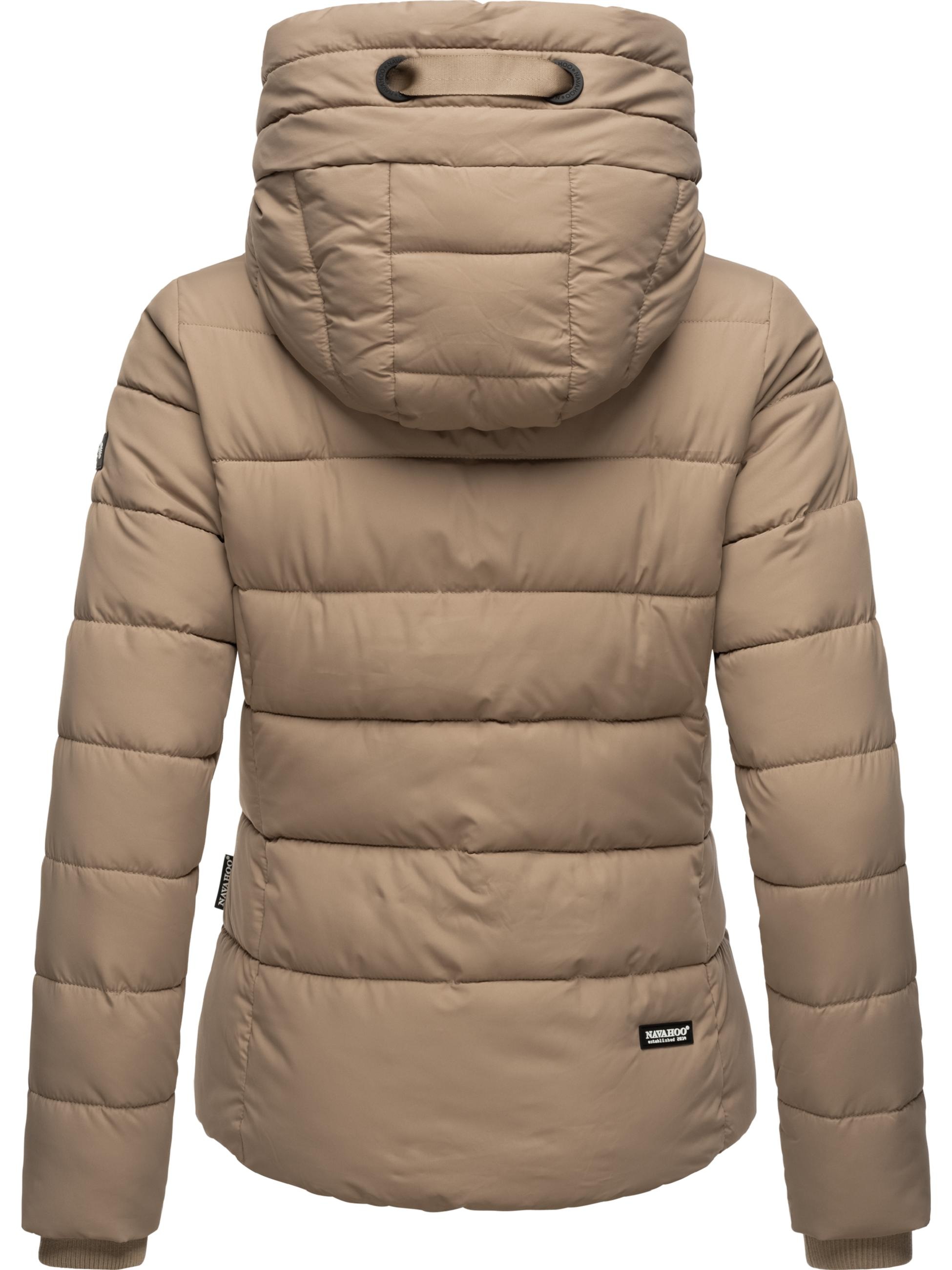 Navahoo Steppjacke »Steppjacke Amayaa« mit Kapuze stylische Damen Winterjacke mit coolen Applikationen