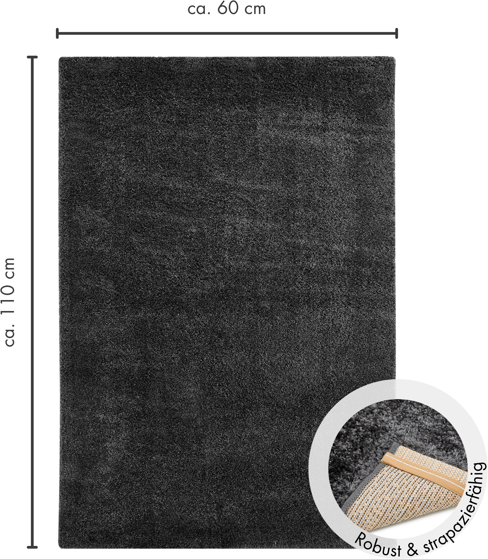 my home Hochflor-Teppich »Canberra« rechteckig 40 mm Höhe Uni Farben, weich & kuschelig, Wohnzimmer, Schlafzimmer