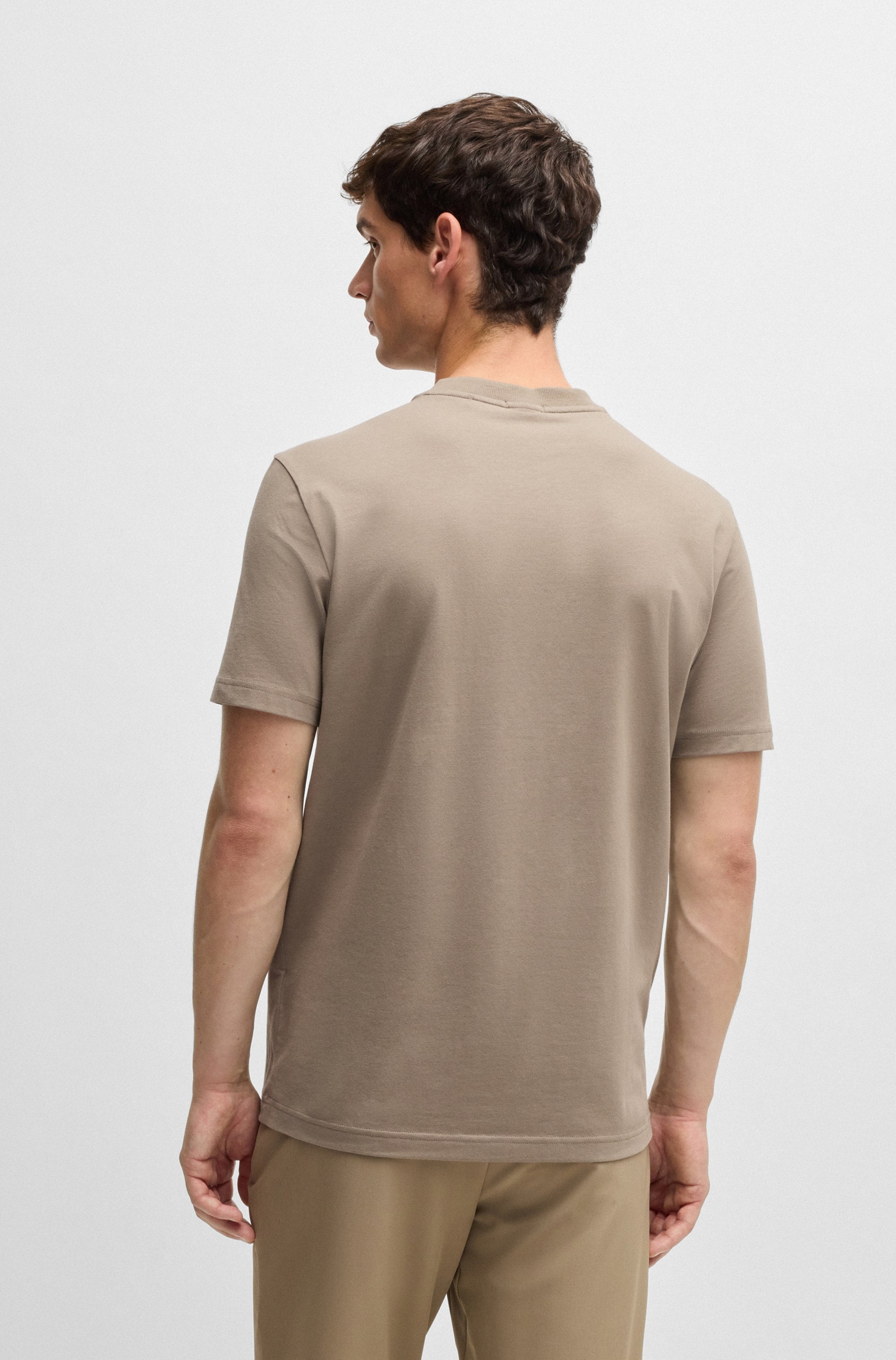BOSS GREEN Rundhalsshirt »Tee«, mit gummiertem Kontrast-Logo