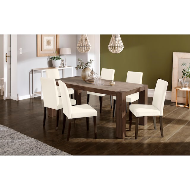 Home affaire Essgruppe »Livara«, (Set, 7 tlg.), bestehend aus 6 Lucca  Stühlen und dem Mary Esstisch auf Raten bestellen