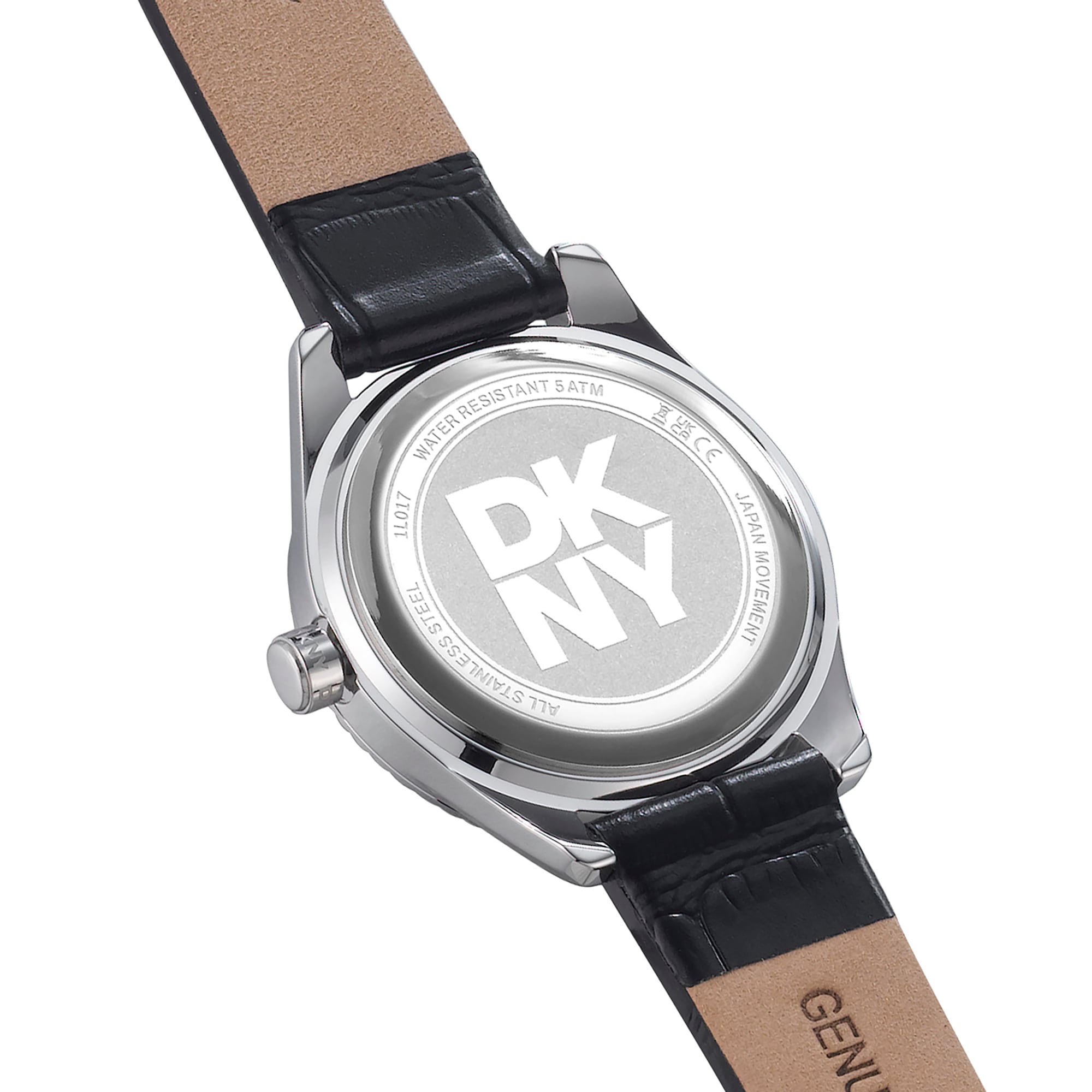 DKNY Quarzuhr »Chambers Glitz« Armbanduhr, Damenuhr, Lederarmband, analog