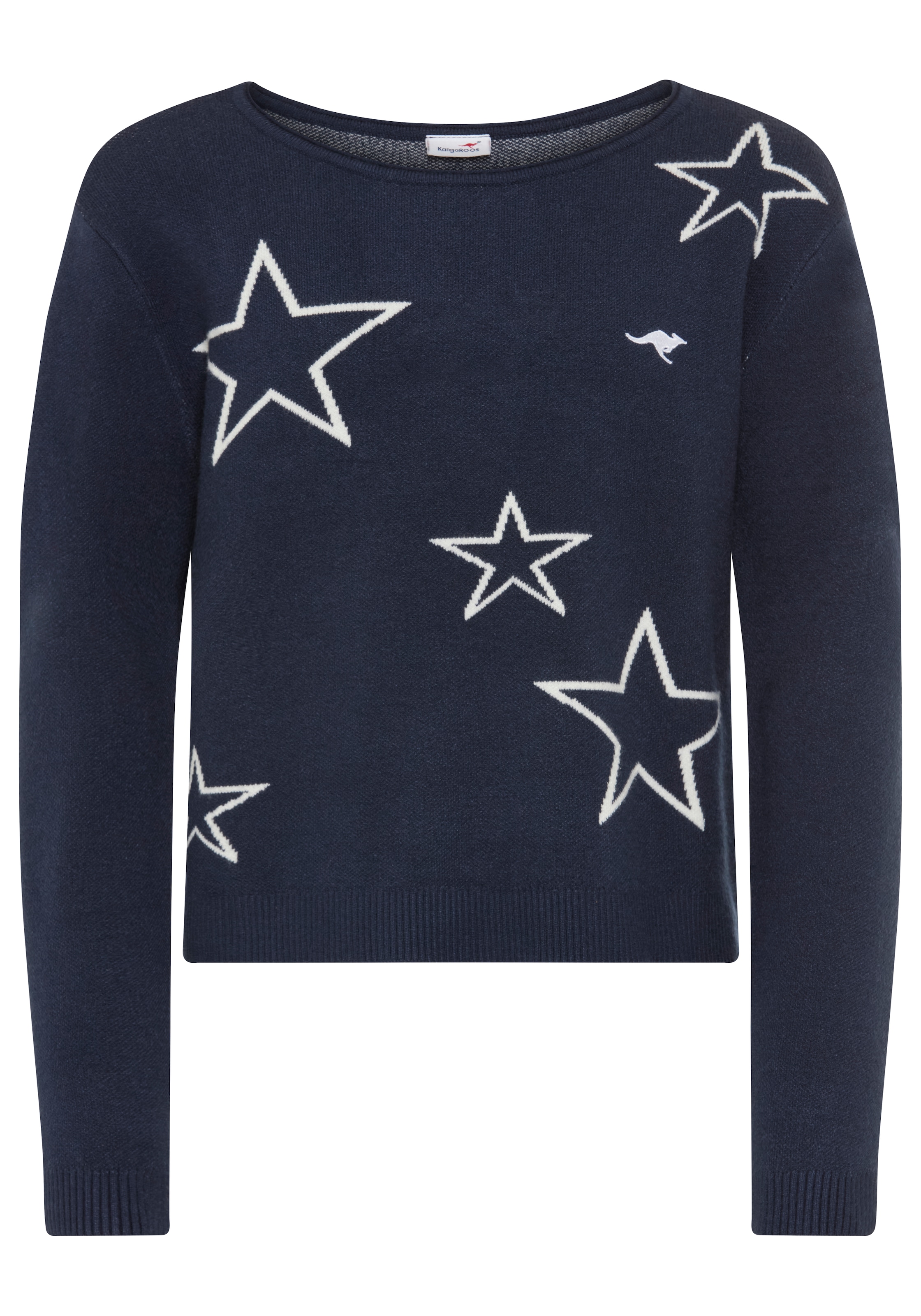 KangaROOS Strickpullover »Strickpullover mit Sternen von KangaROOS« Weicher Pullover mit Sternen-Motiv, elastisches Strickmaterial