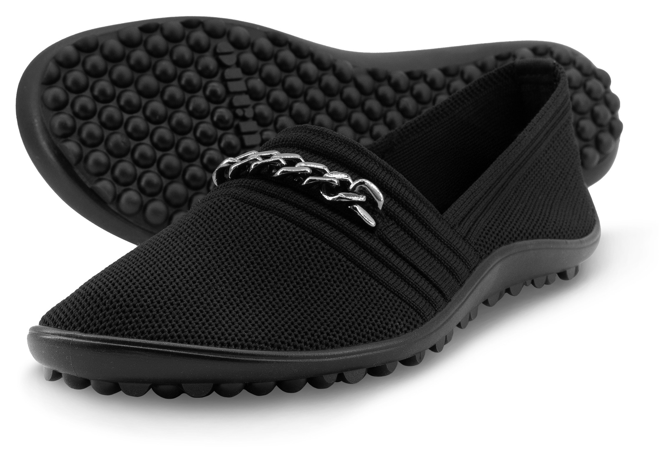 Leguano Barfußschuh »LADY FAMOUS«  Flats, Ballerina, Bequemschuh mit goldfarbener Zierkette