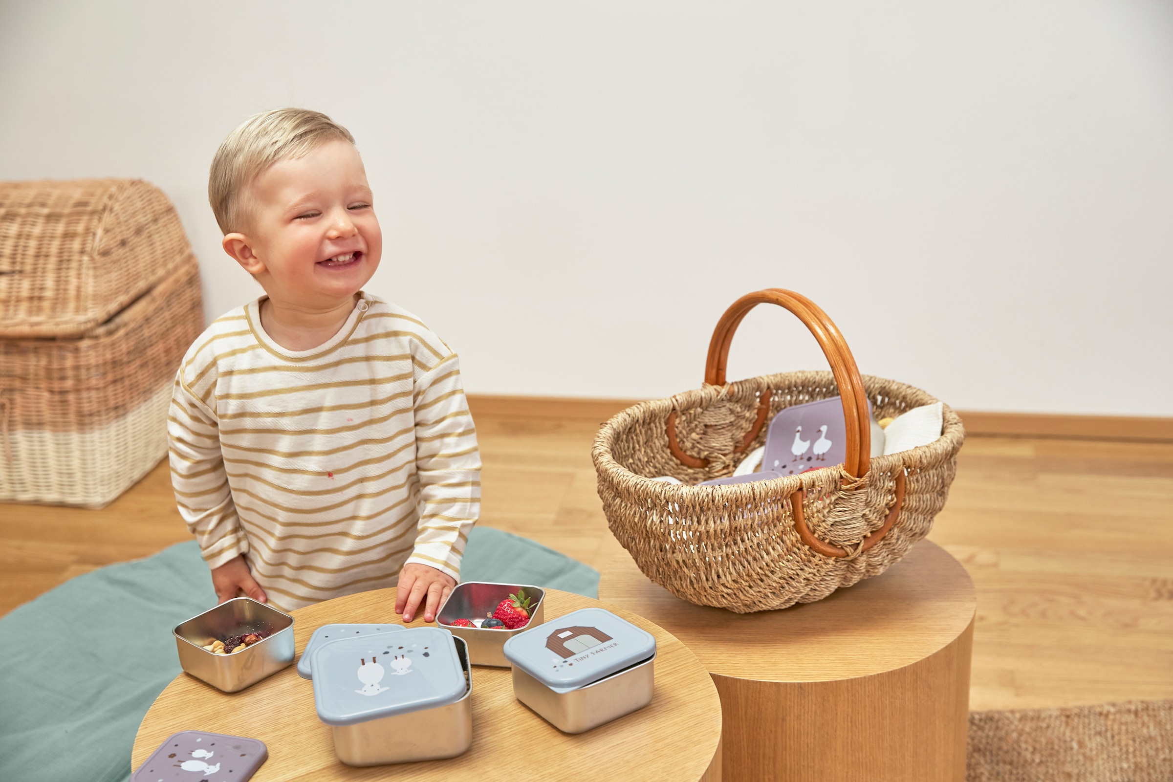 LÄSSIG Lunchbox »Tiny Farmer, Blue«, (3 tlg.)