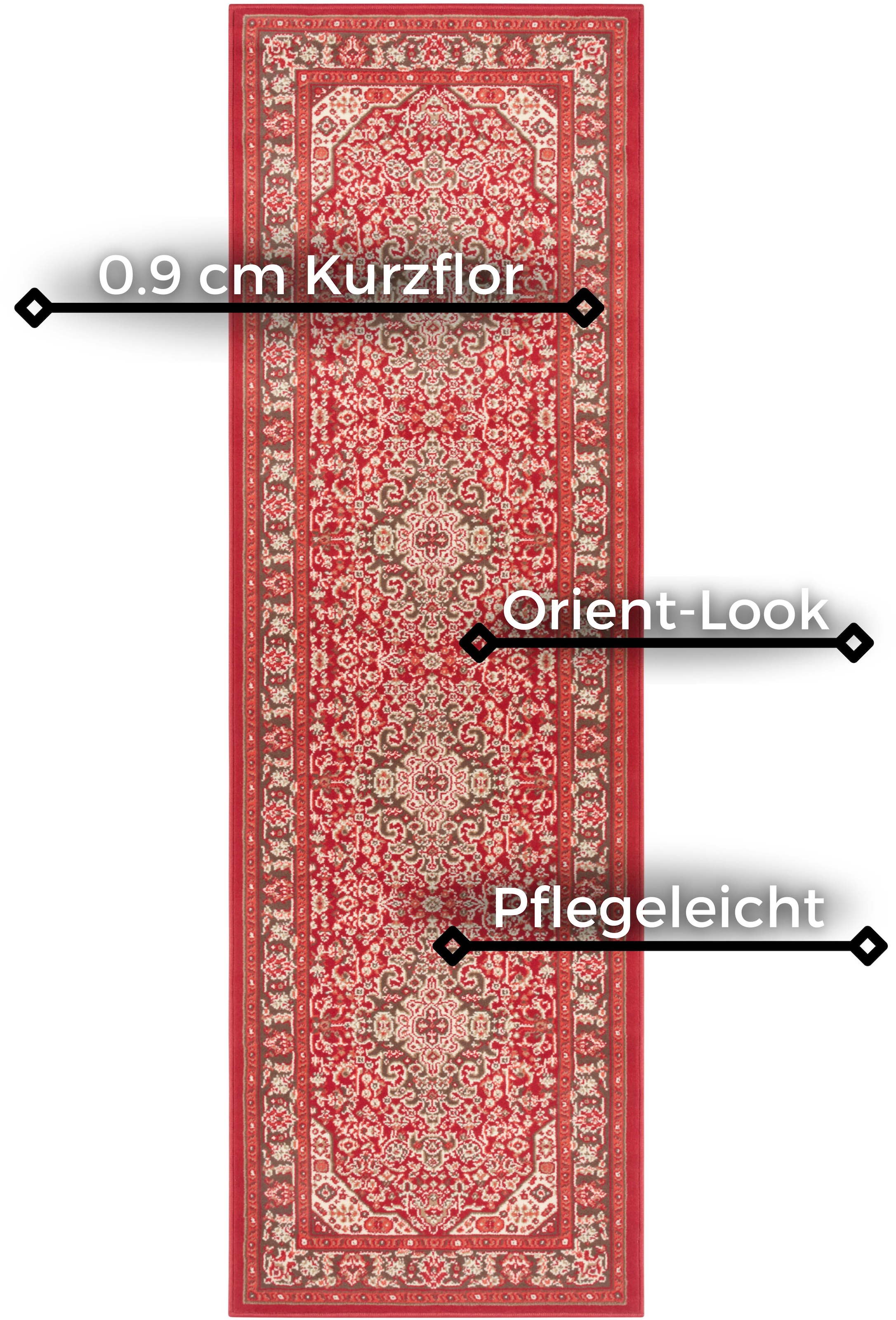 HANSE Home Teppich »Skazar Isfahan«, rechteckig, 9 mm Höhe, Kurzflor, Orient, Läufer, Vintage, Esszimmer, Wohnzimmer, Flur