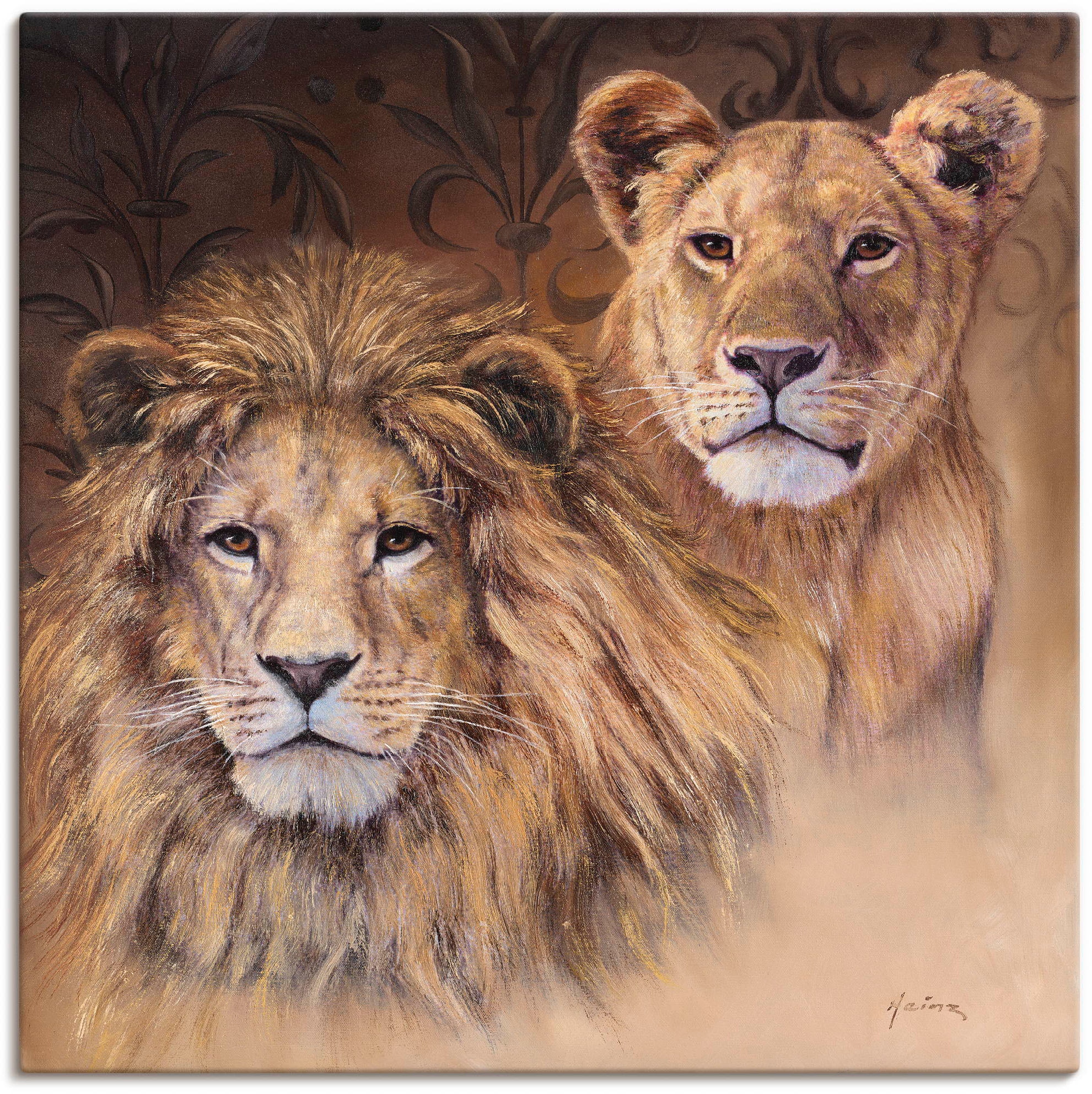 Artland Wandbild »Löwen«, Wildtiere, Wandaufkleber Poster oder auf Alubild, Rechnung versch. als (1 bestellen St.), in Leinwandbild, Größen