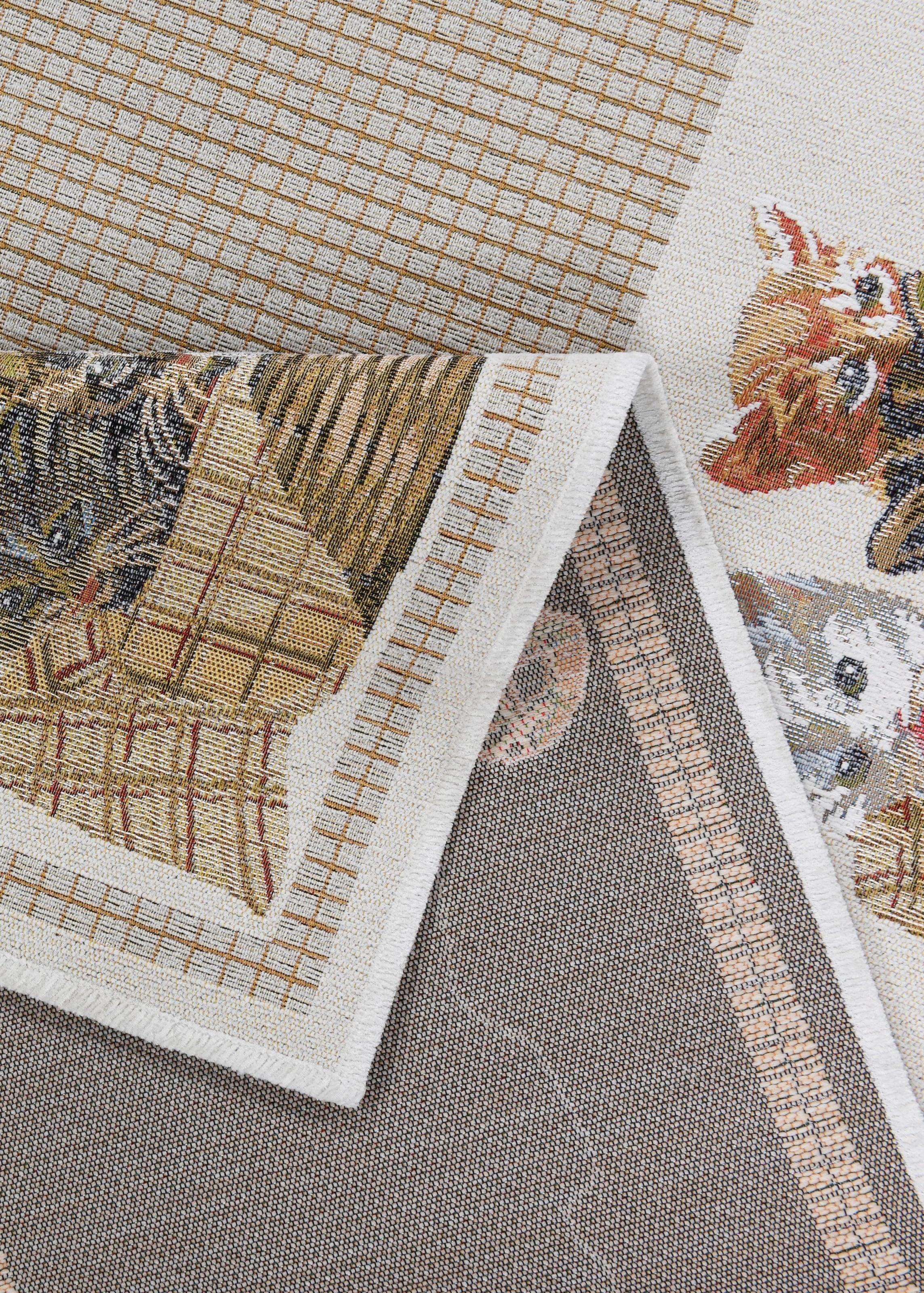 THEKO Bettumrandung »Flomi Kitten«, (3 tlg.), Läufer Set, gewebt, mit Bordüre und niedlichem Katzen Motiv