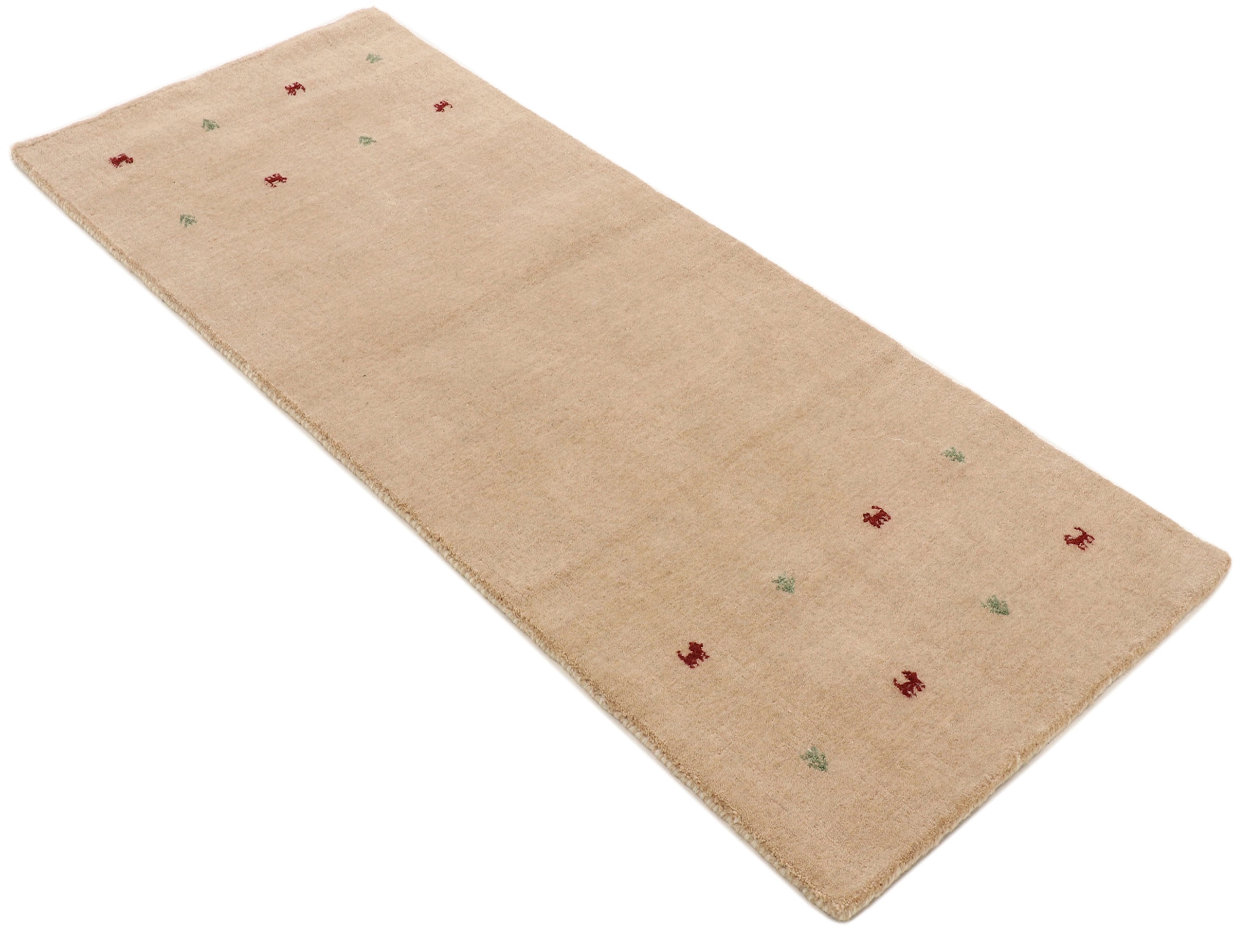 carpetfine Wollteppich »Gabbeh Uni, auch als Läufer erhältlich«, rechteckig, 15 mm Höhe, reine Wolle, handgewebt, Gabbeh Loom Tiermotiv, große Farbauswahl