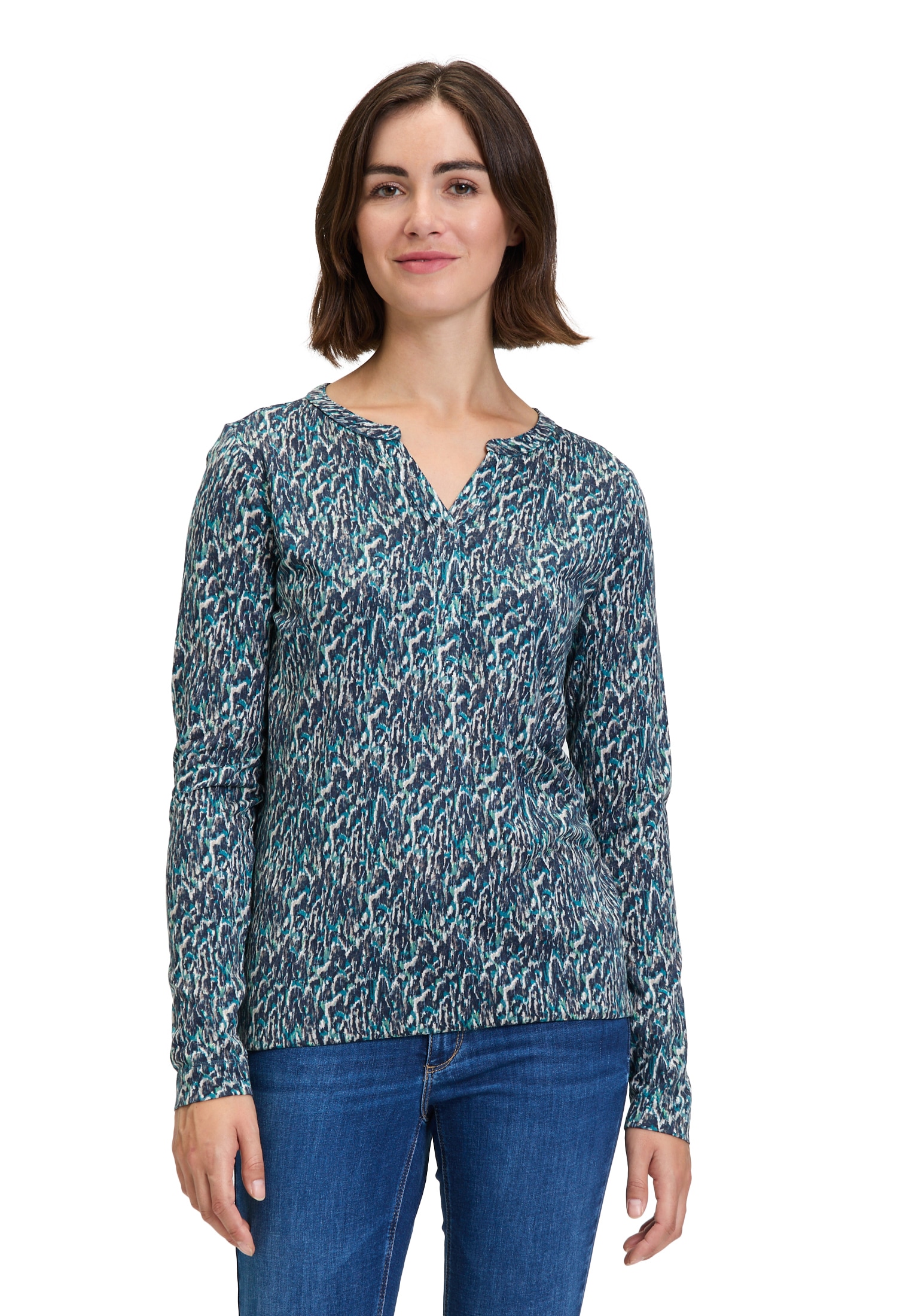 Betty&Co Langarmshirt »Casual-Shirt mit verdeckter Verschlussleiste«